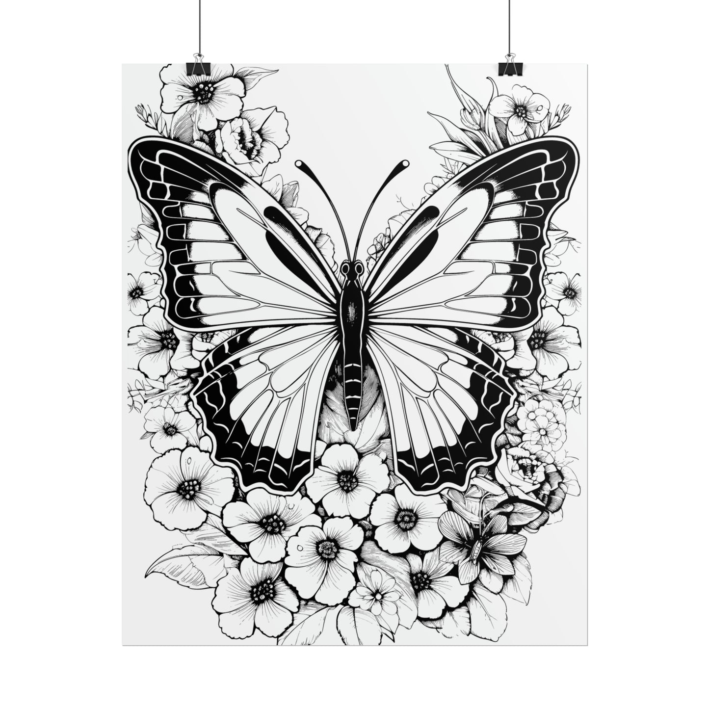 Butterfly Coloring Art Posters