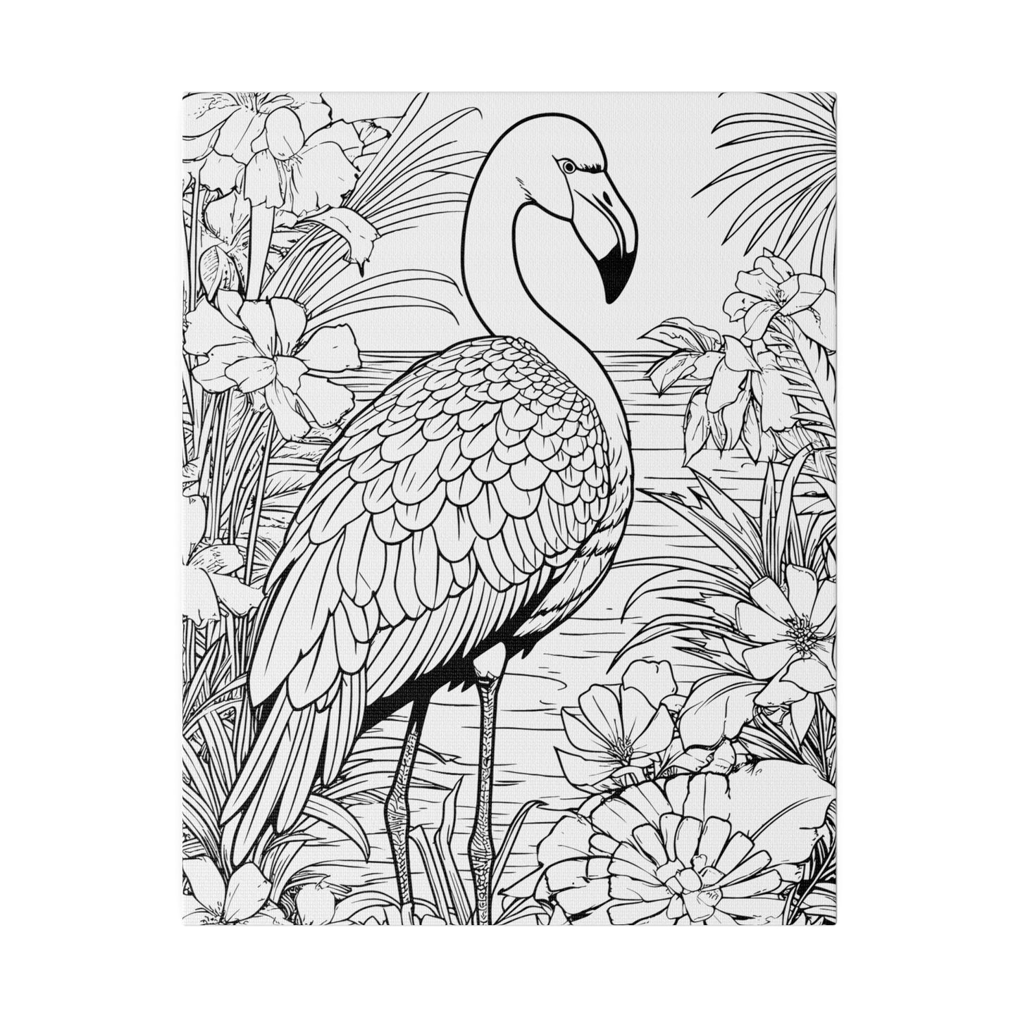 Flamingo Coloring Canvas, Stretched, 0.75"