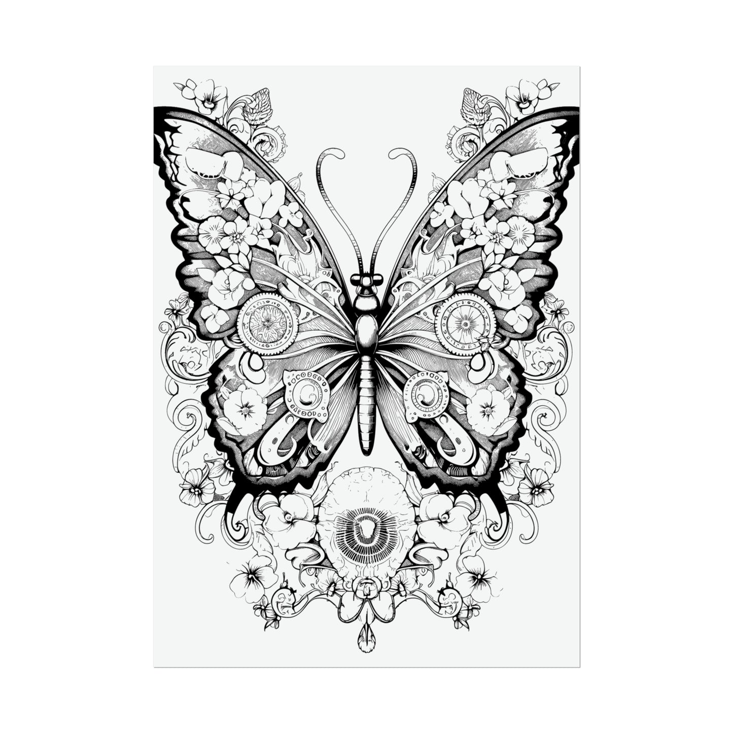 Butterfly Coloring Art Posters