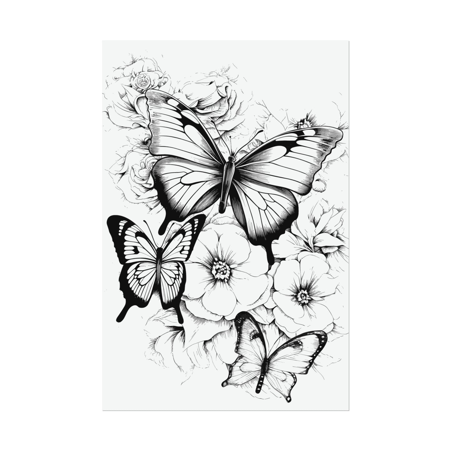 Butterfly Coloring Art Posters