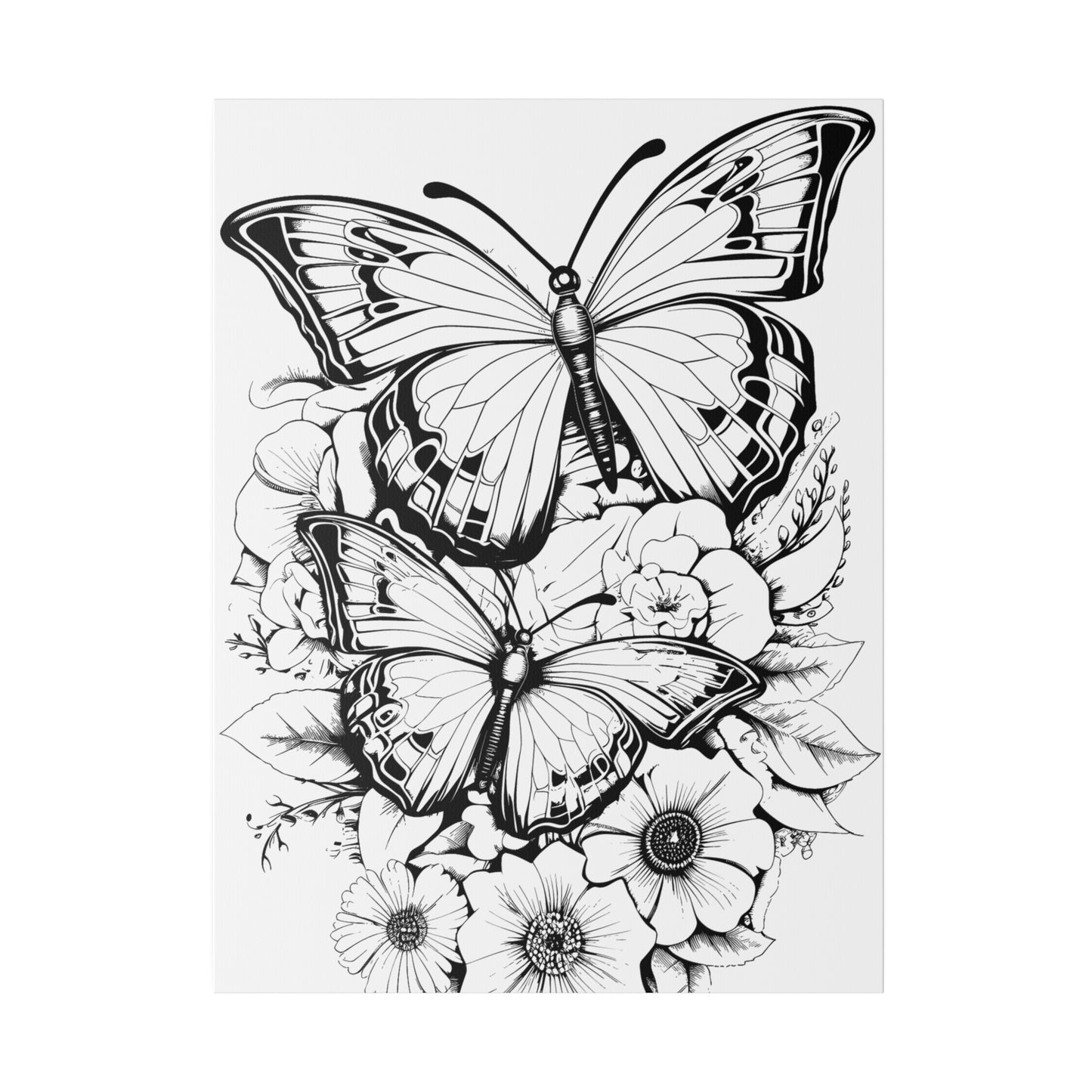 Butterfly Coloring Canvas, Stretched, 0.75"