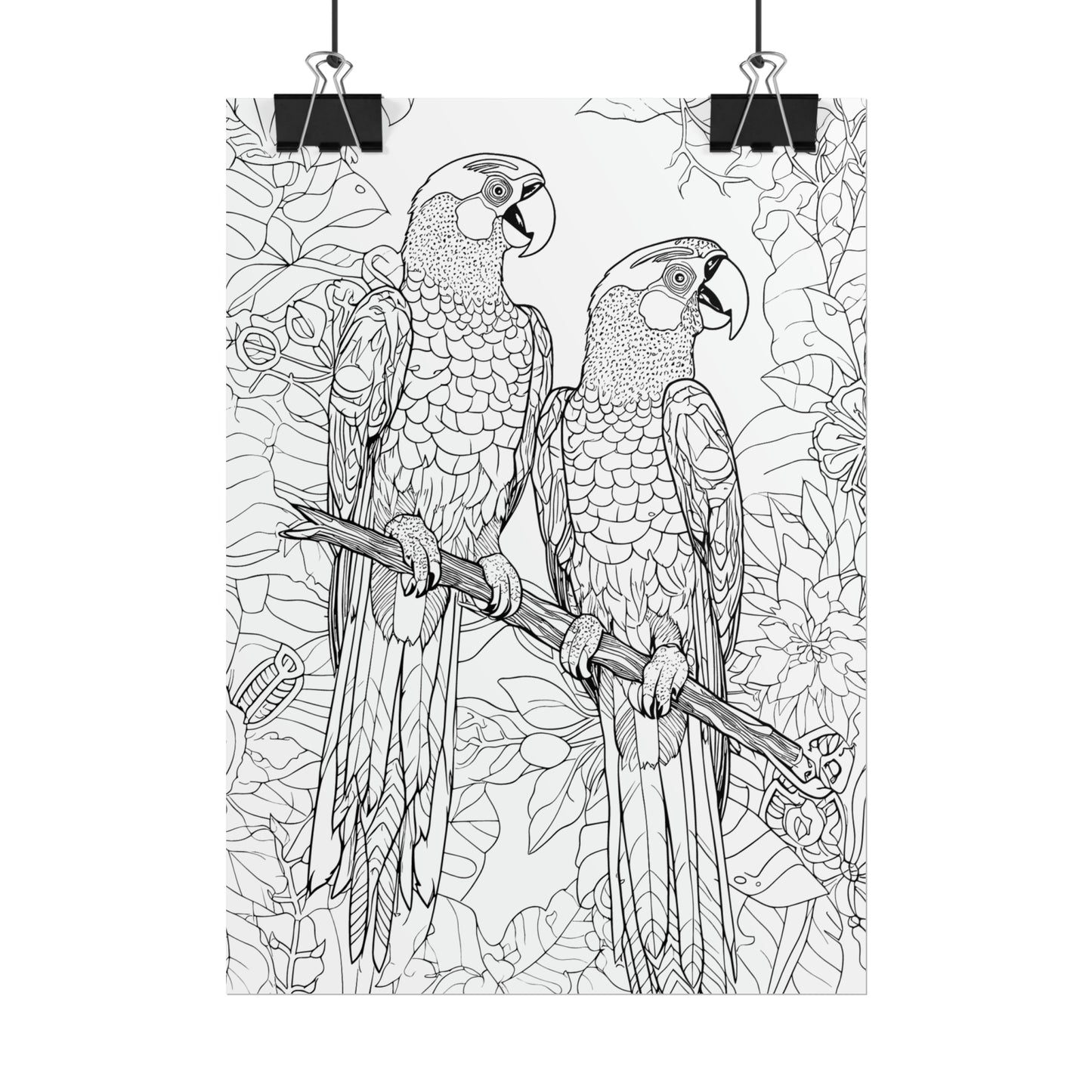 Macaw Parrots Exotic Bird Coloring Art Posters