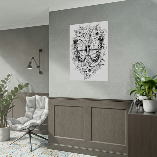 Butterfly Coloring Art Posters