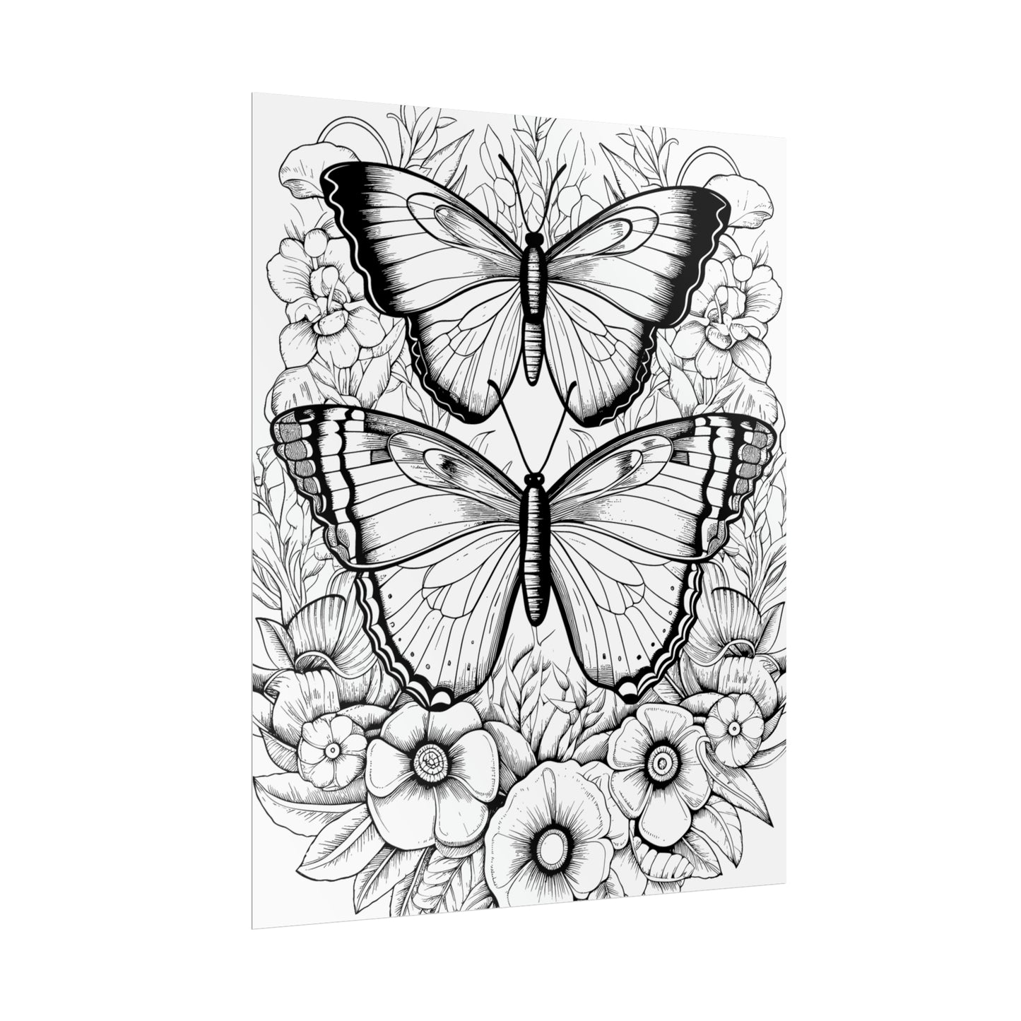 Butterfly Coloring Art Posters