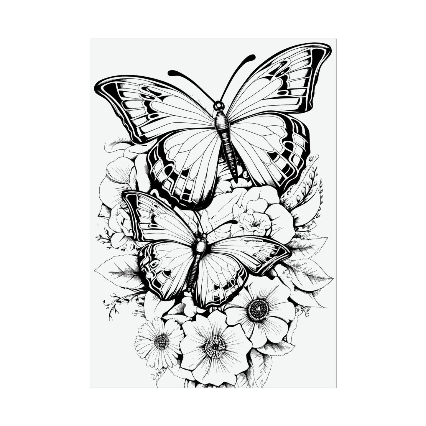 Butterfly Coloring Art Posters