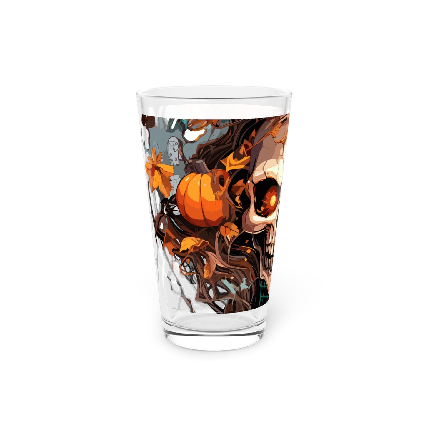 Halloween Scary Pumpkin Pint Glass, 16oz