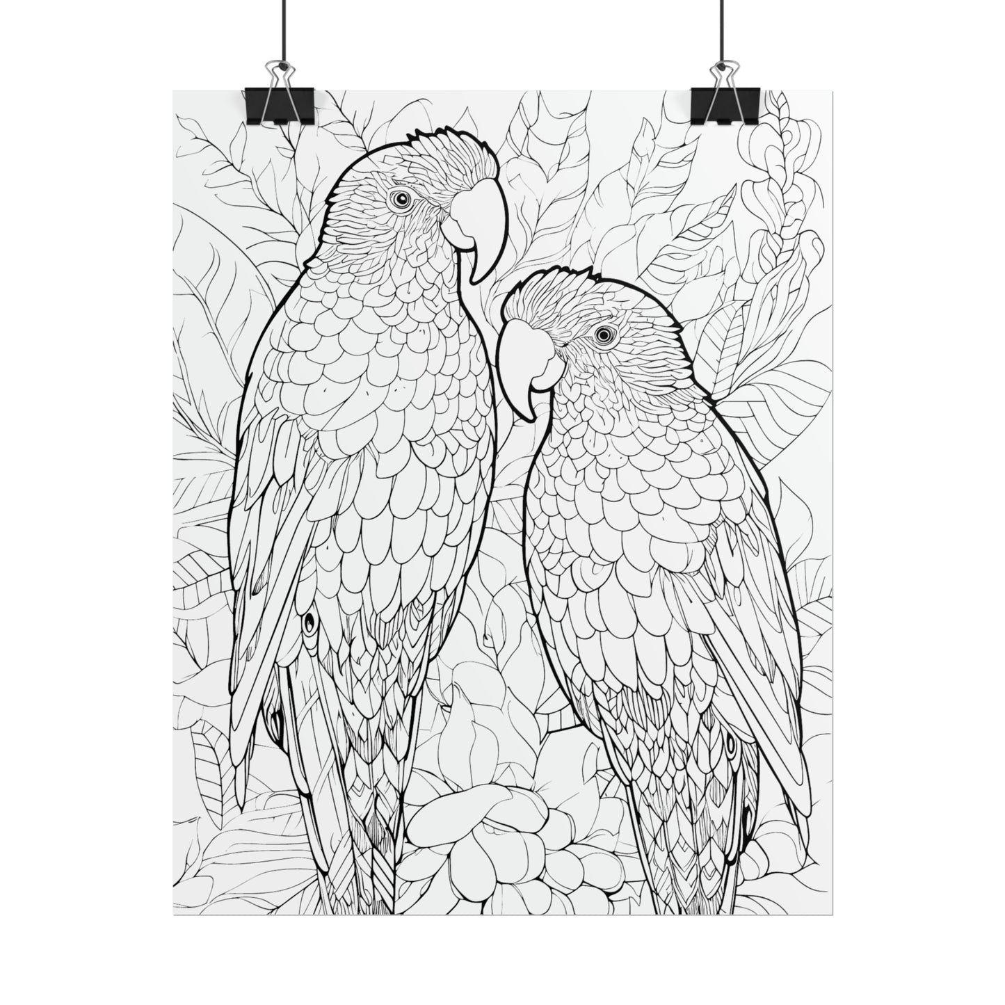 Amazon Parrots Exotic Bird Coloring Art Posters