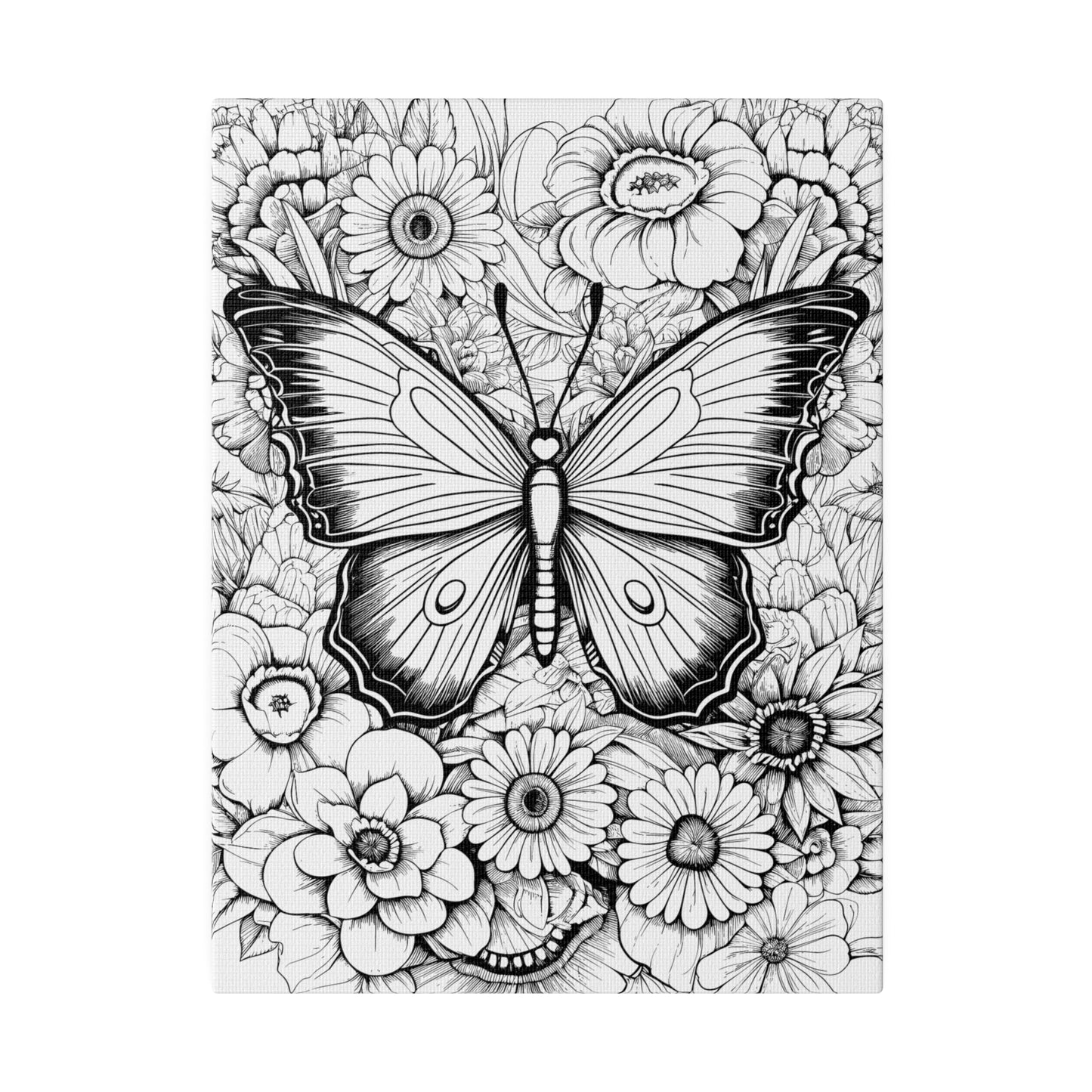 Butterfly Coloring Canvas, Stretched, 0.75"