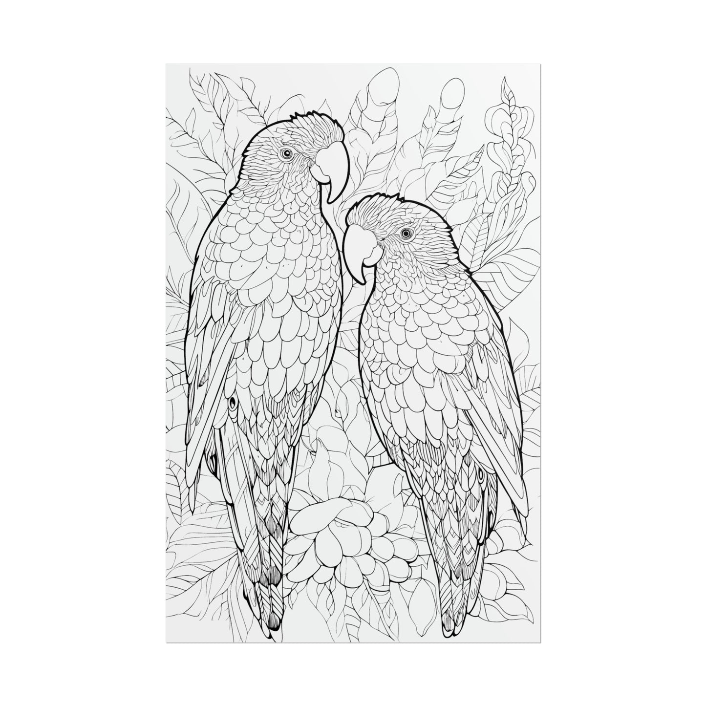 Amazon Parrots Exotic Bird Coloring Art Posters