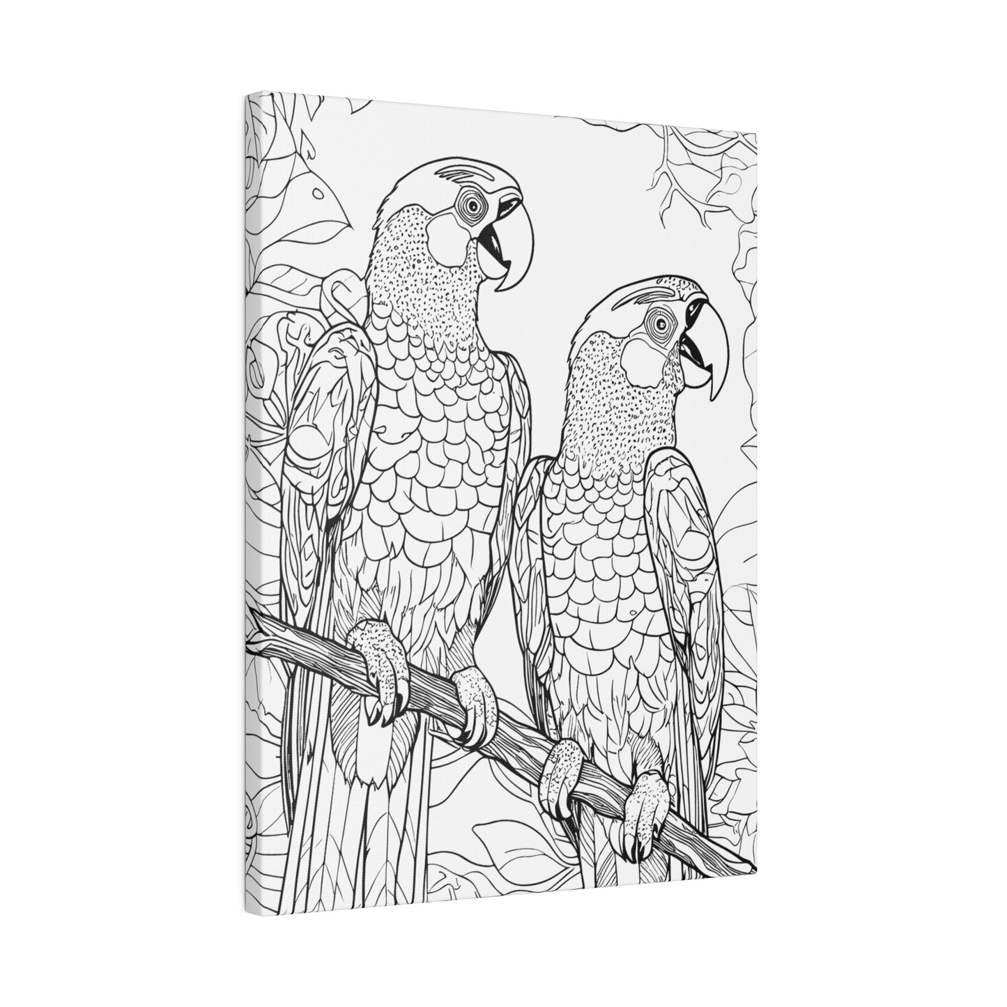 Macaw Parrots Coloring Canvas, Stretched, 0.75"