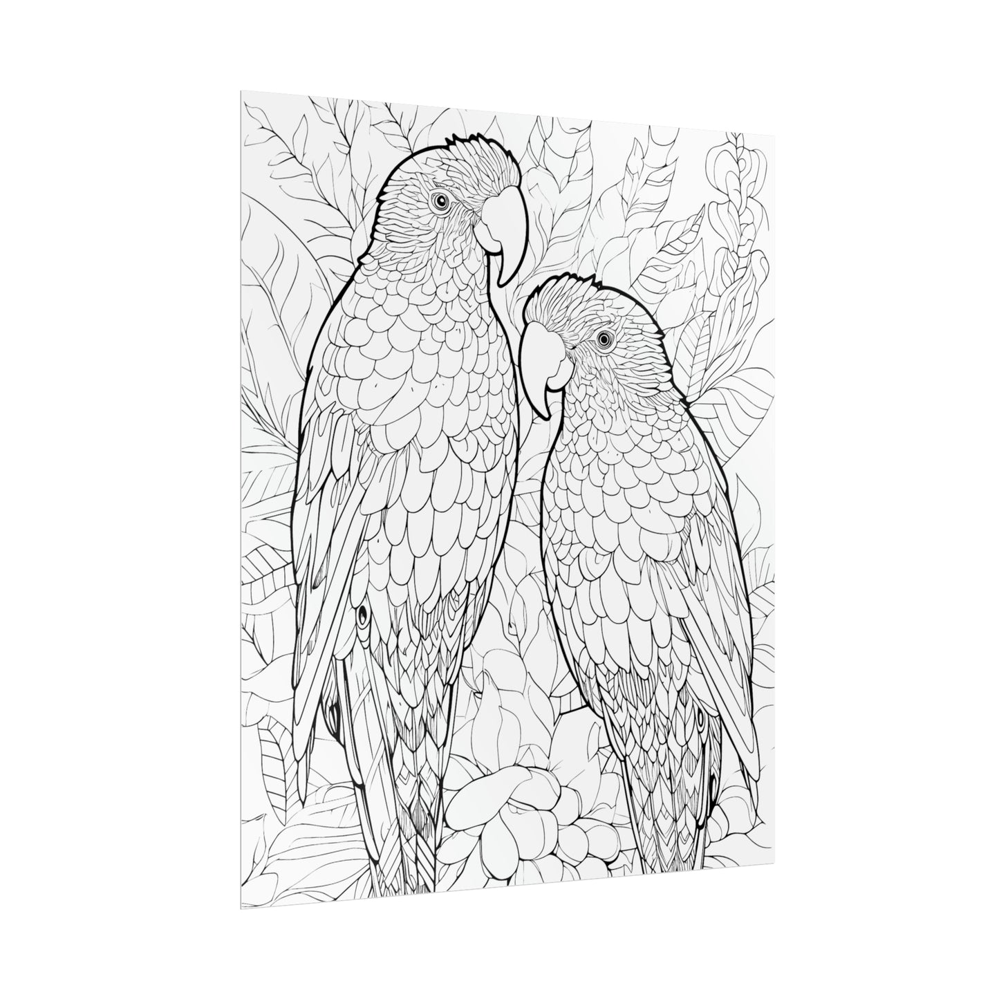 Amazon Parrots Exotic Bird Coloring Art Posters