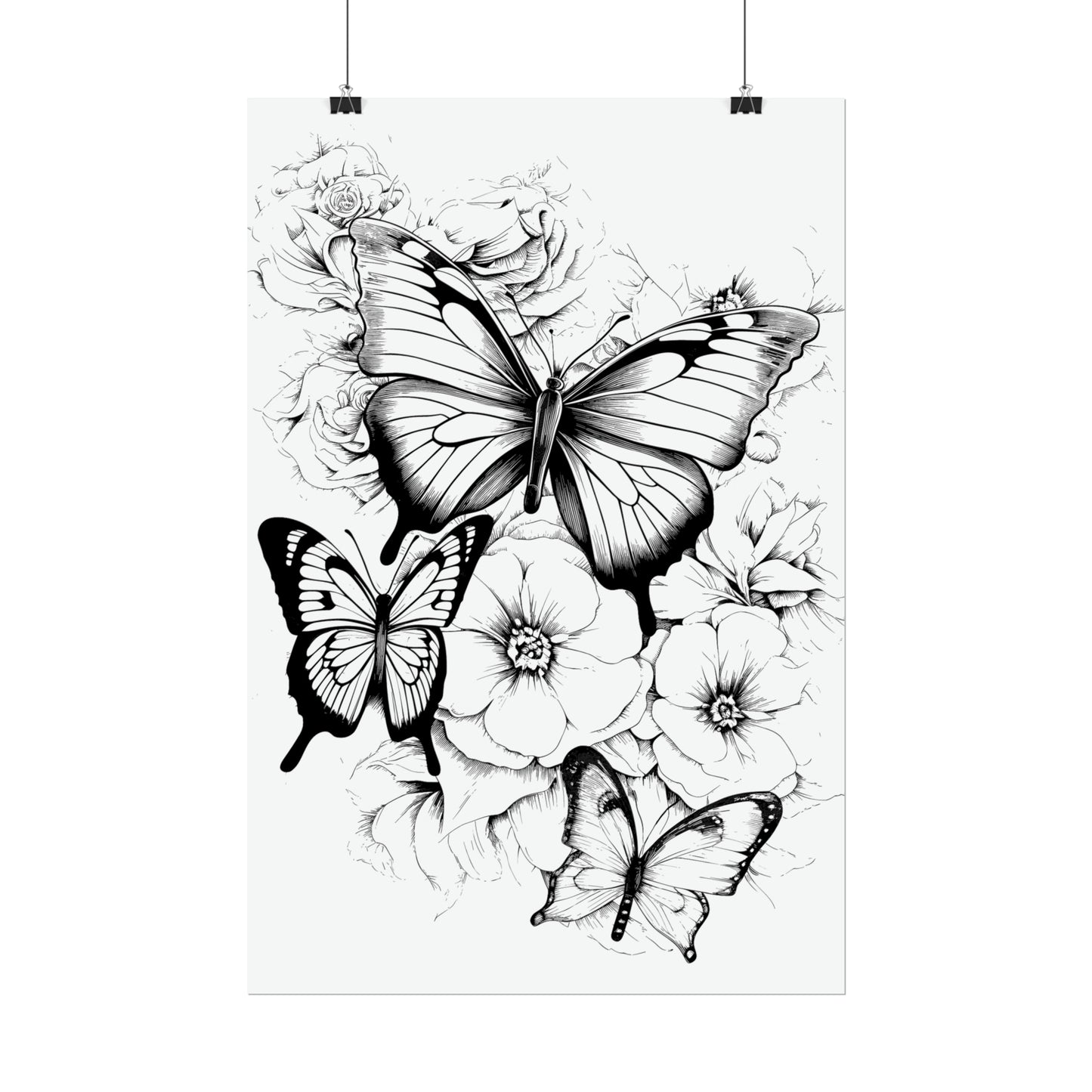 Butterfly Coloring Art Posters