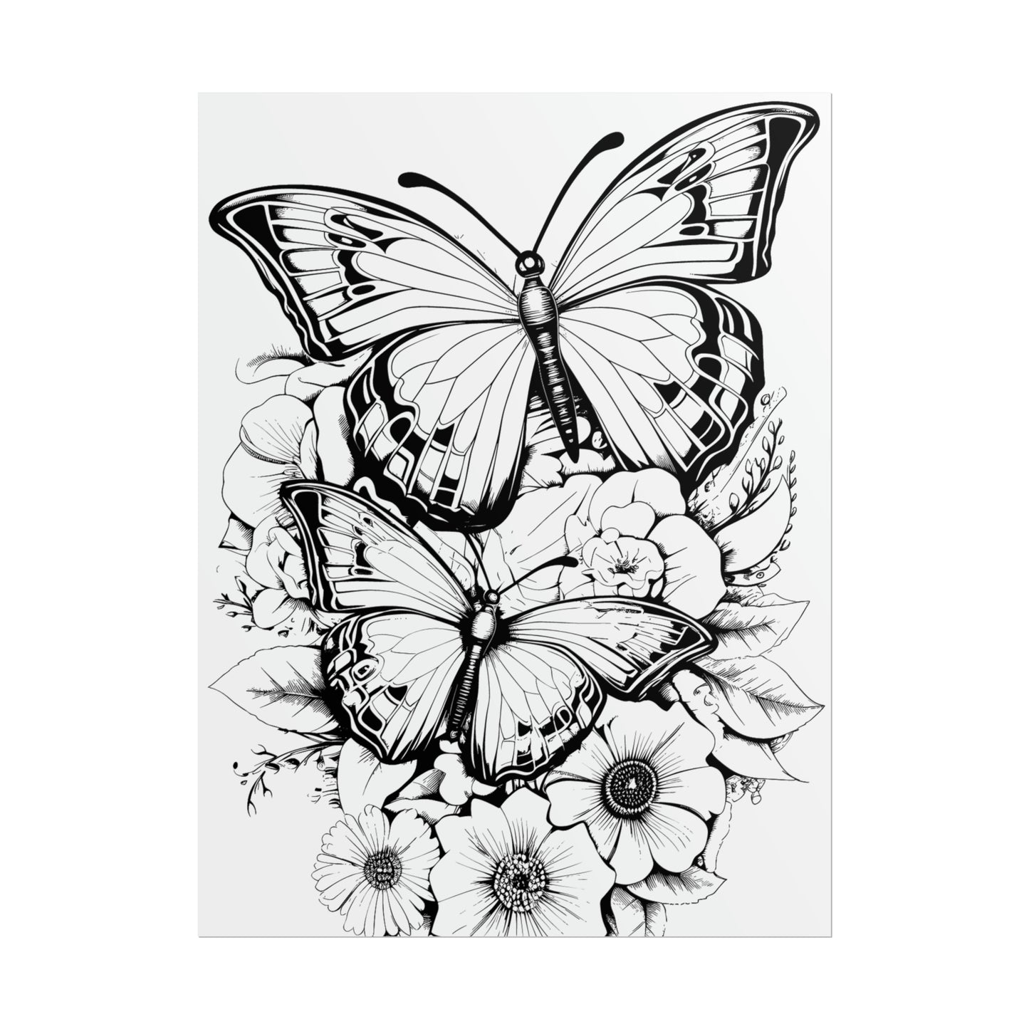 Butterfly Coloring Art Posters