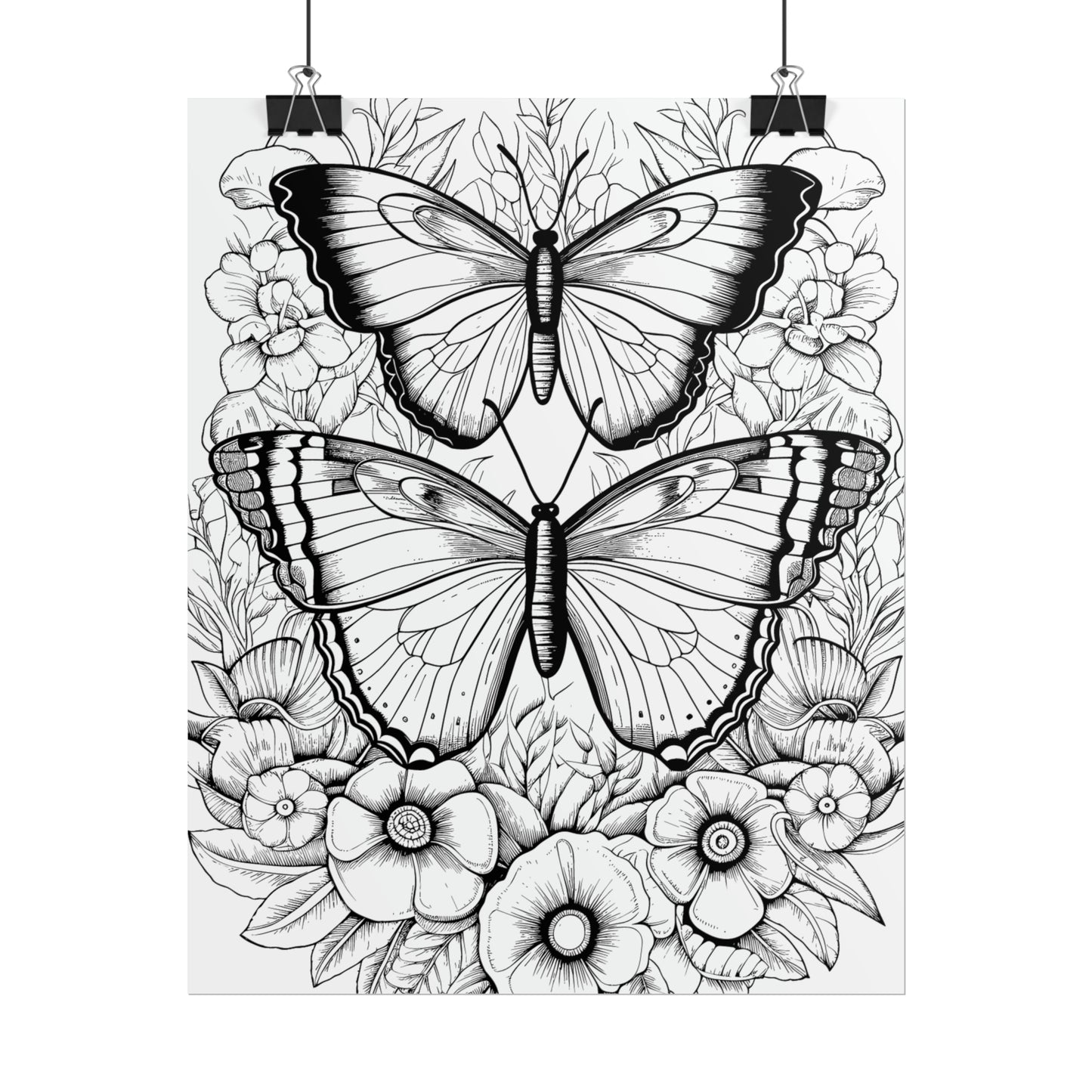 Butterfly Coloring Art Posters