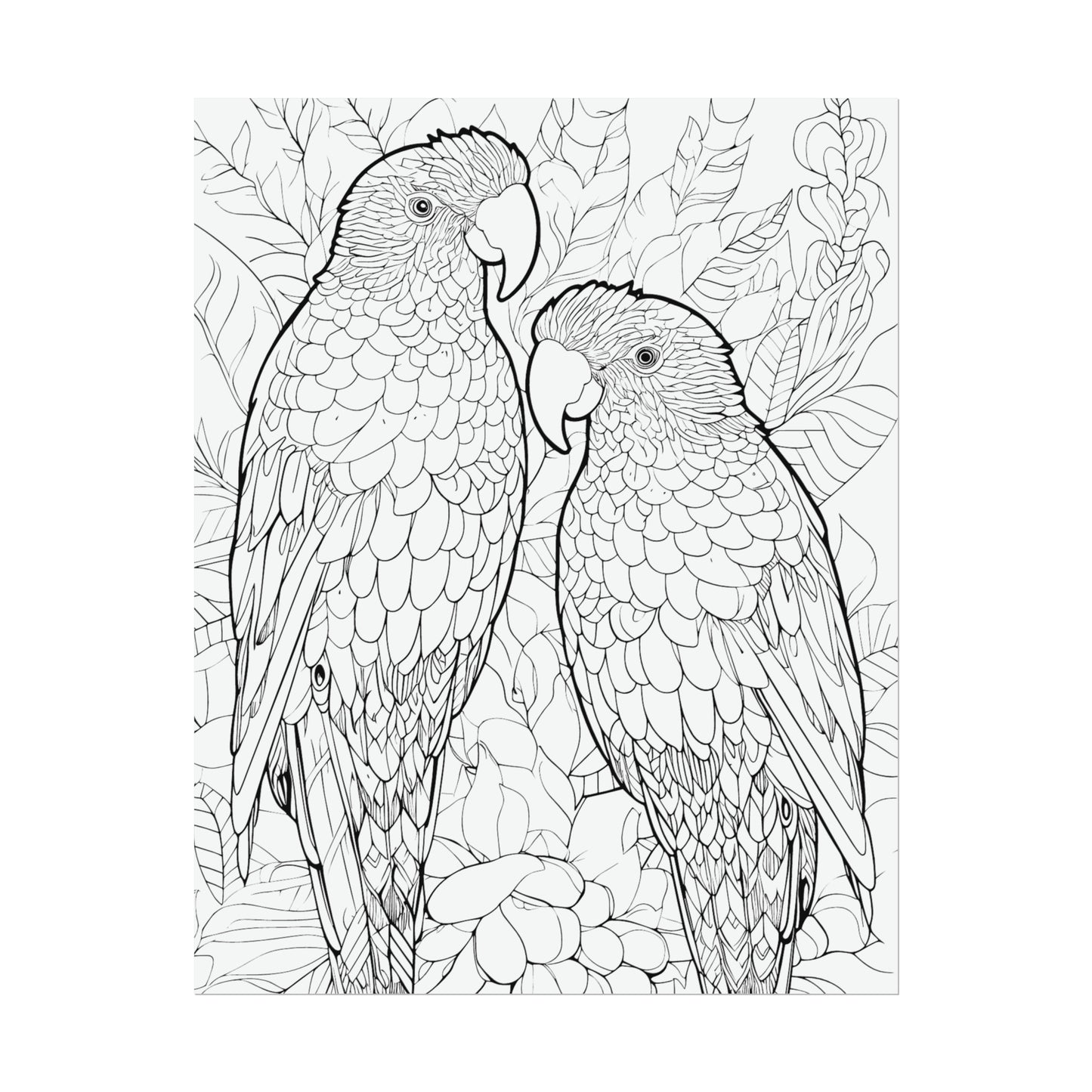 Amazon Parrots Exotic Bird Coloring Art Posters