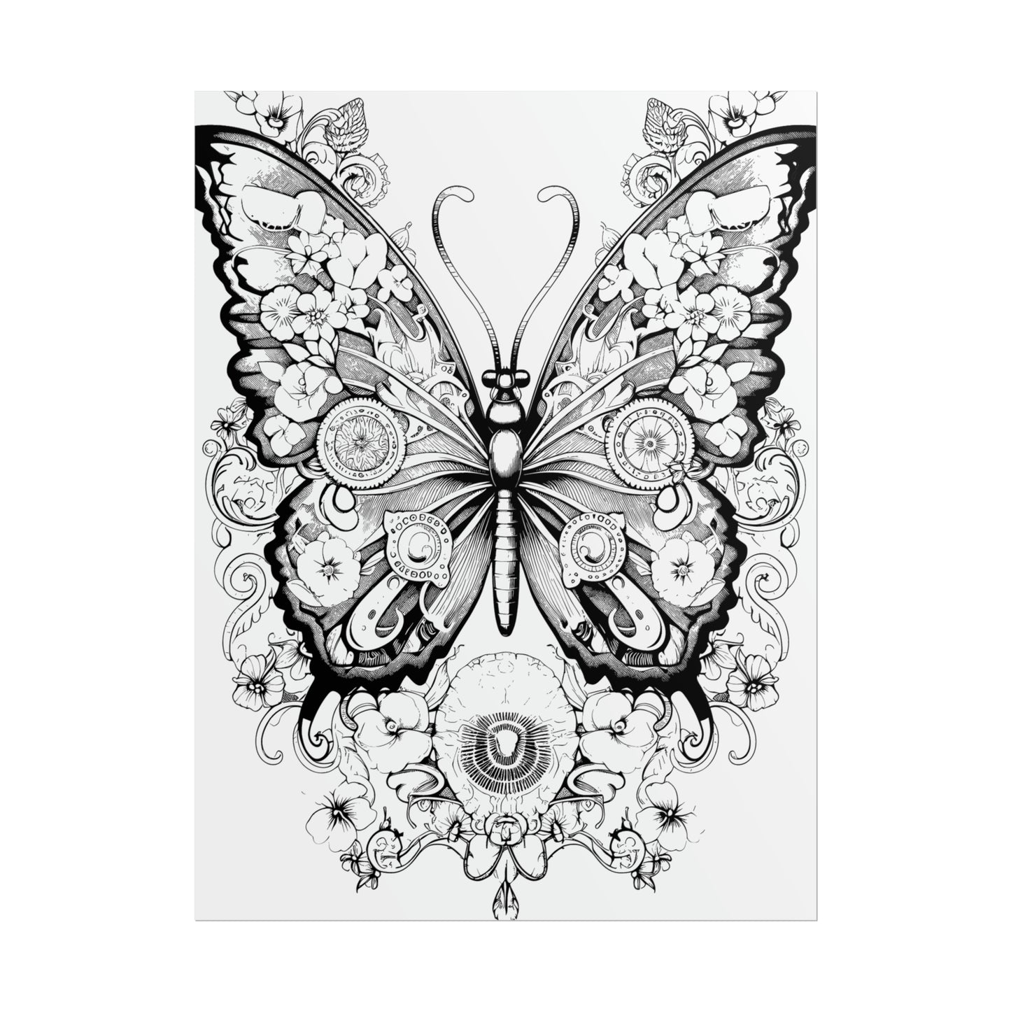 Butterfly Coloring Art Posters