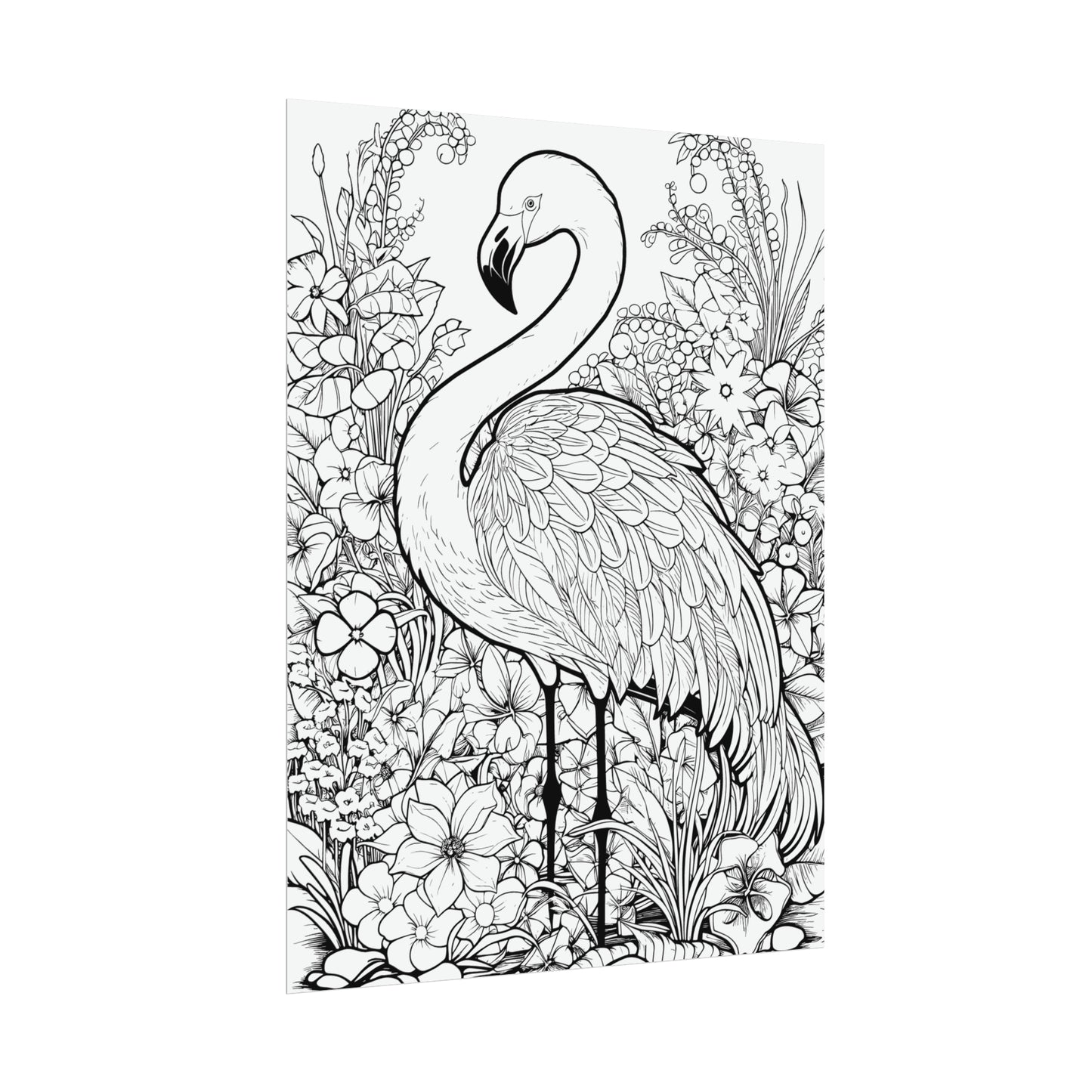 Flamingo Exotic Bird Coloring Art Posters