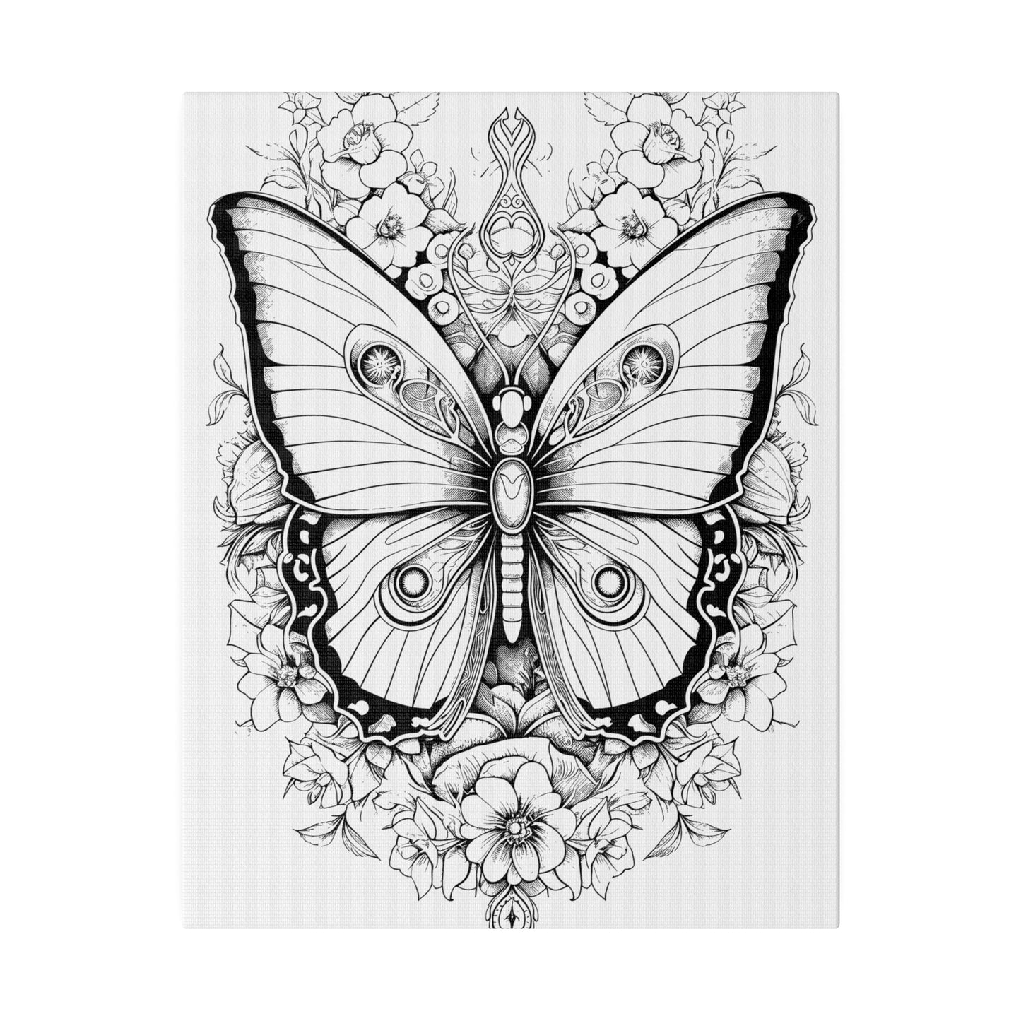 Butterfly Coloring Canvas, Stretched, 0.75"