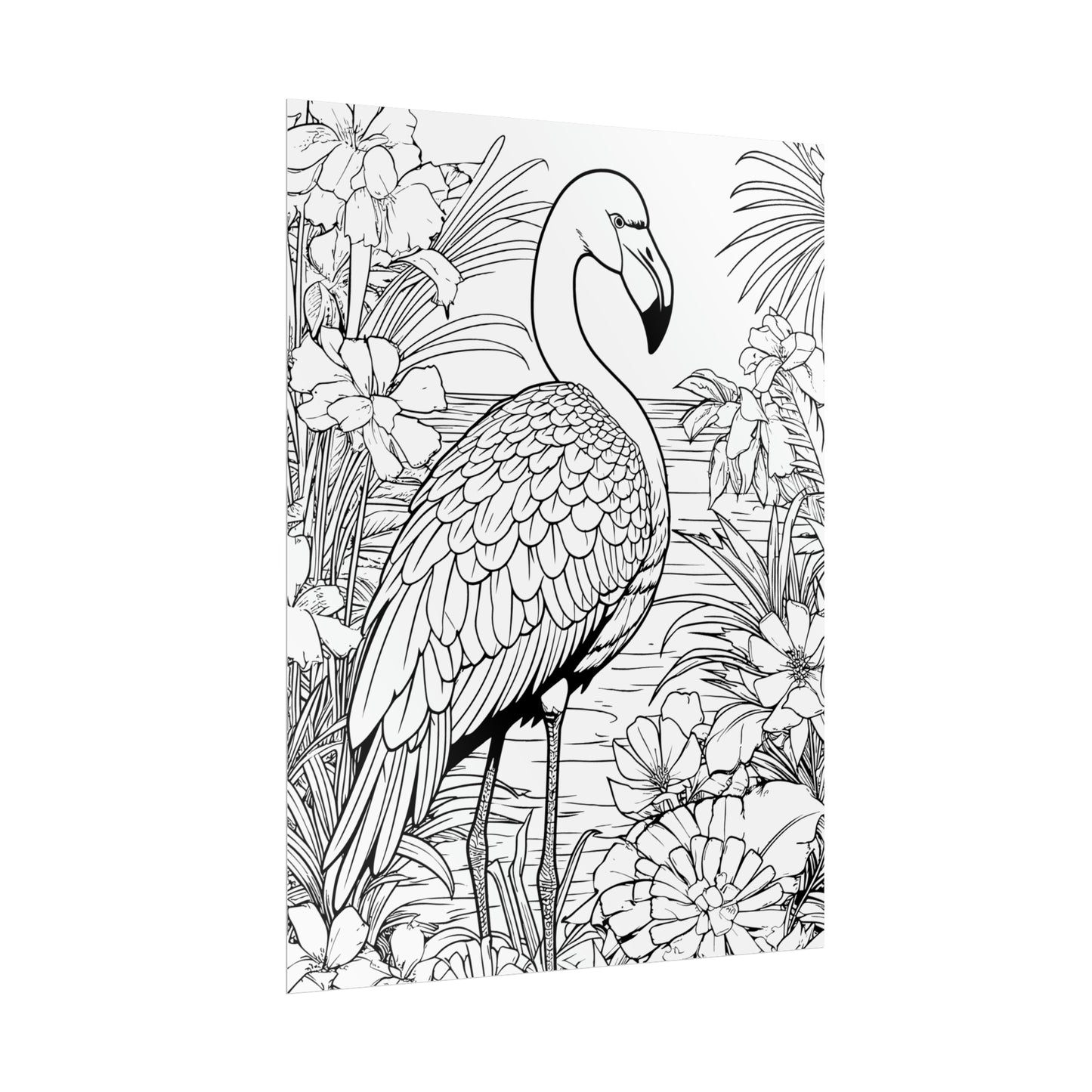 Flamingo Exotic Bird Coloring Art Posters