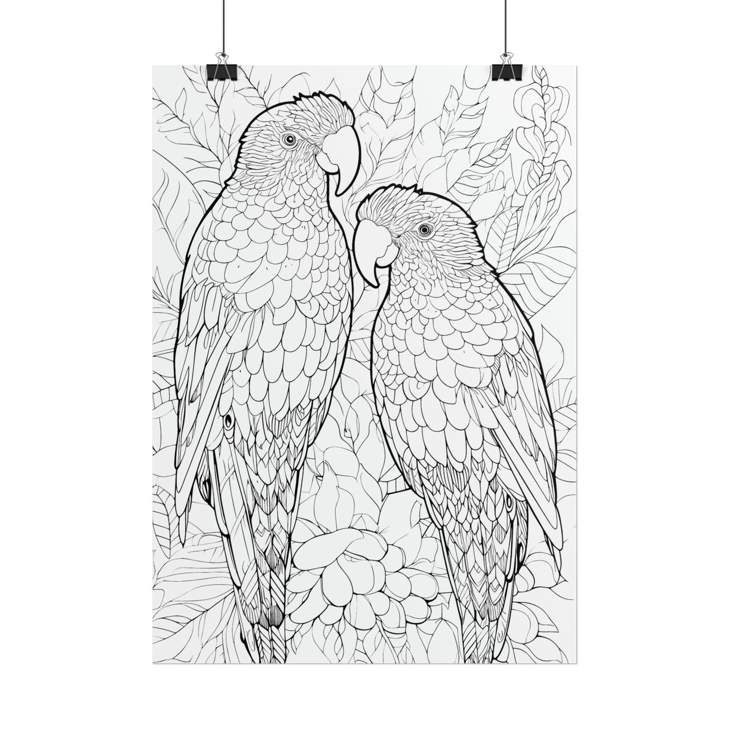 Amazon Parrots Exotic Bird Coloring Art Posters