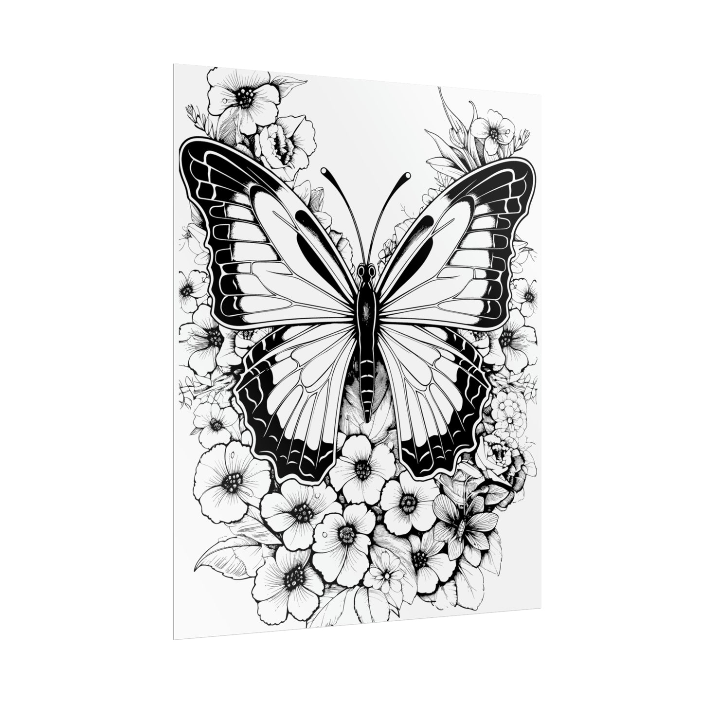 Butterfly Coloring Art Posters