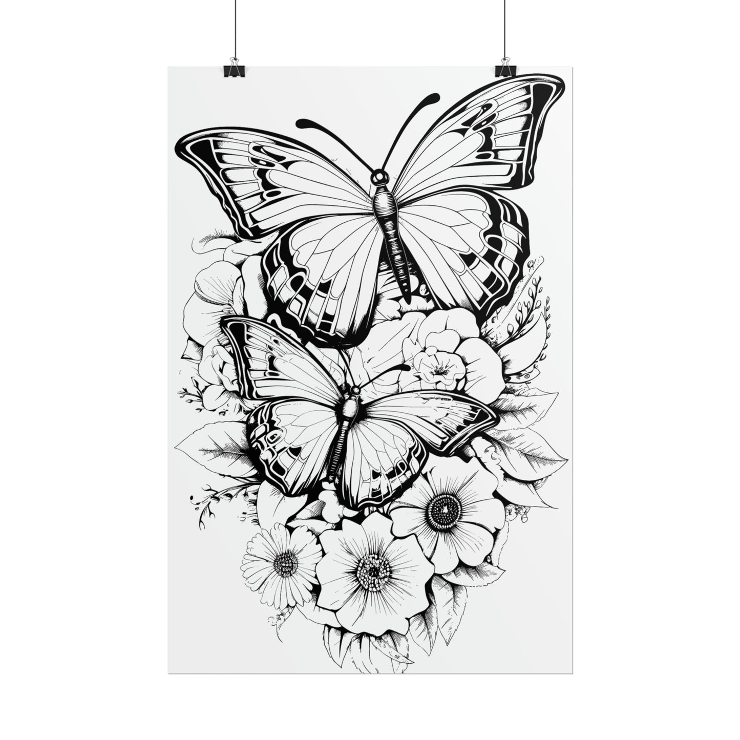 Butterfly Coloring Art Posters