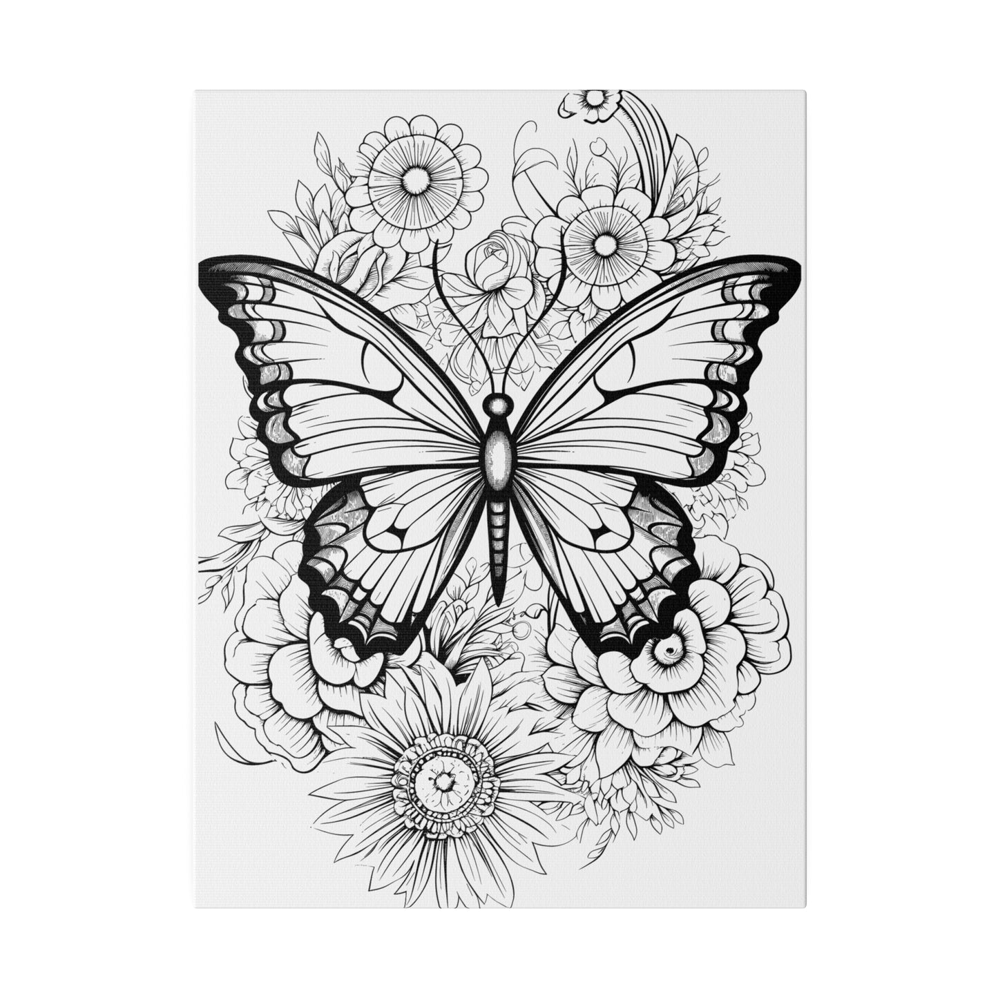 Butterfly Coloring Canvas, Stretched, 0.75"