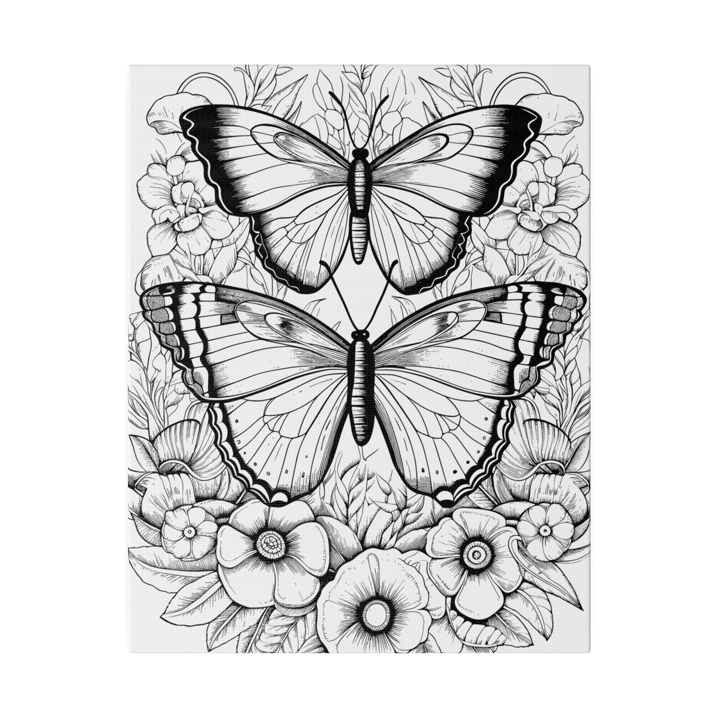 Butterfly Coloring Canvas, Stretched, 0.75"