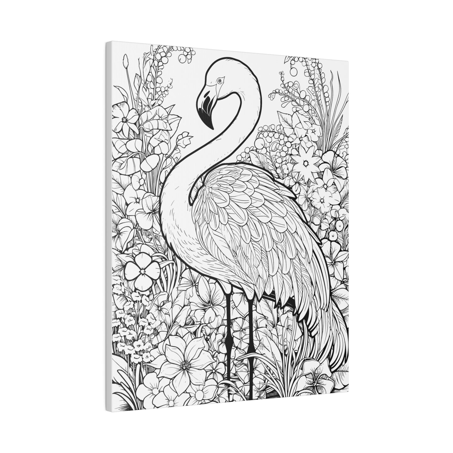 Copy of Flamingo Coloring Canvas, Stretched, 0.75"