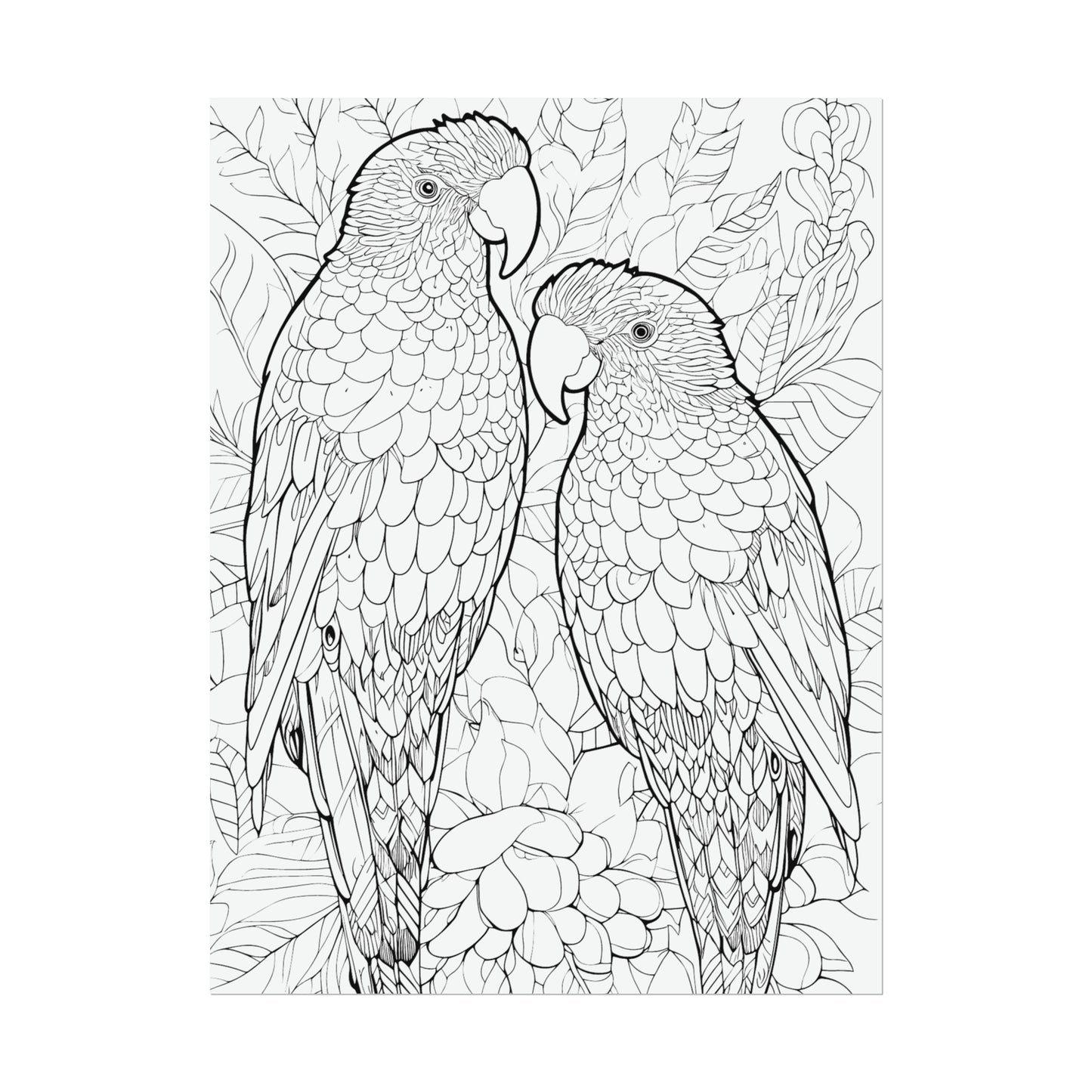 Amazon Parrots Exotic Bird Coloring Art Posters