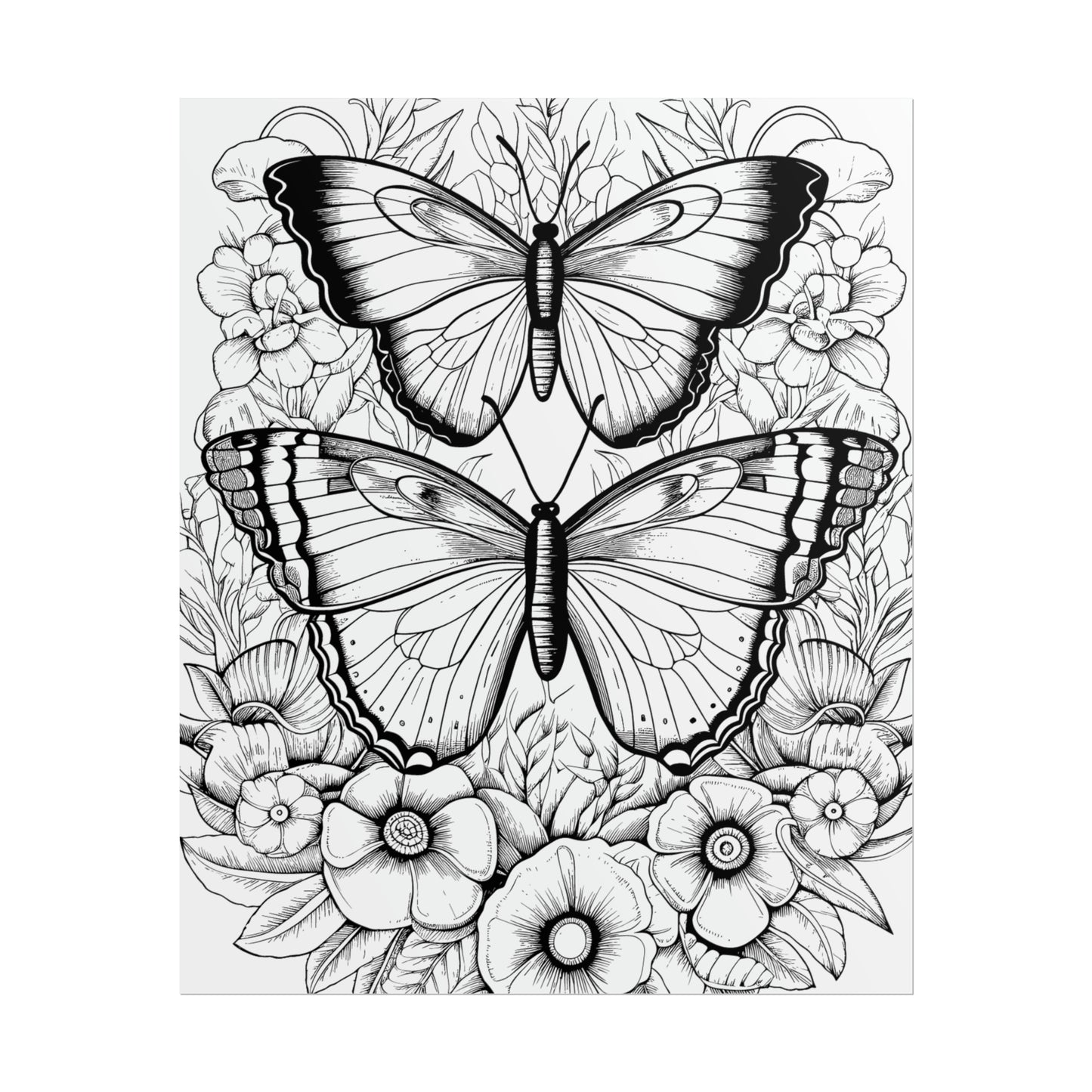 Butterfly Coloring Art Posters