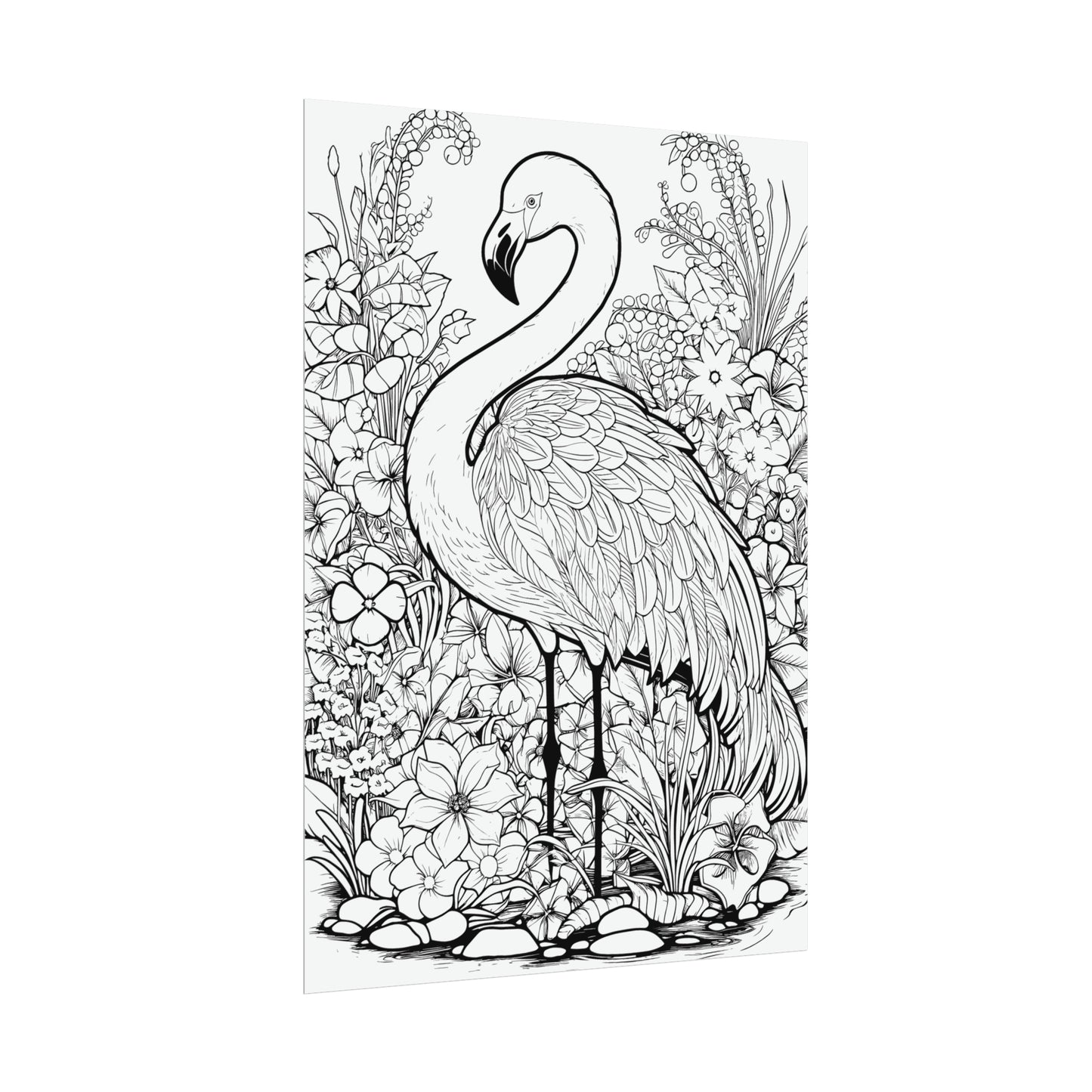 Flamingo Exotic Bird Coloring Art Posters