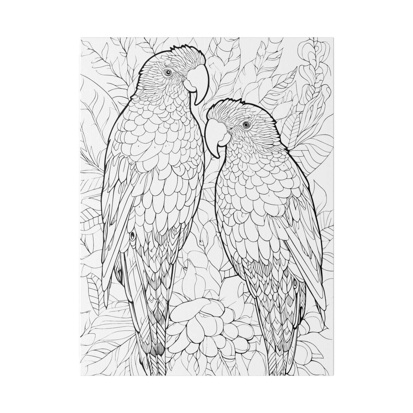 Amazon Parrots Coloring Canvas, Stretched, 0.75"