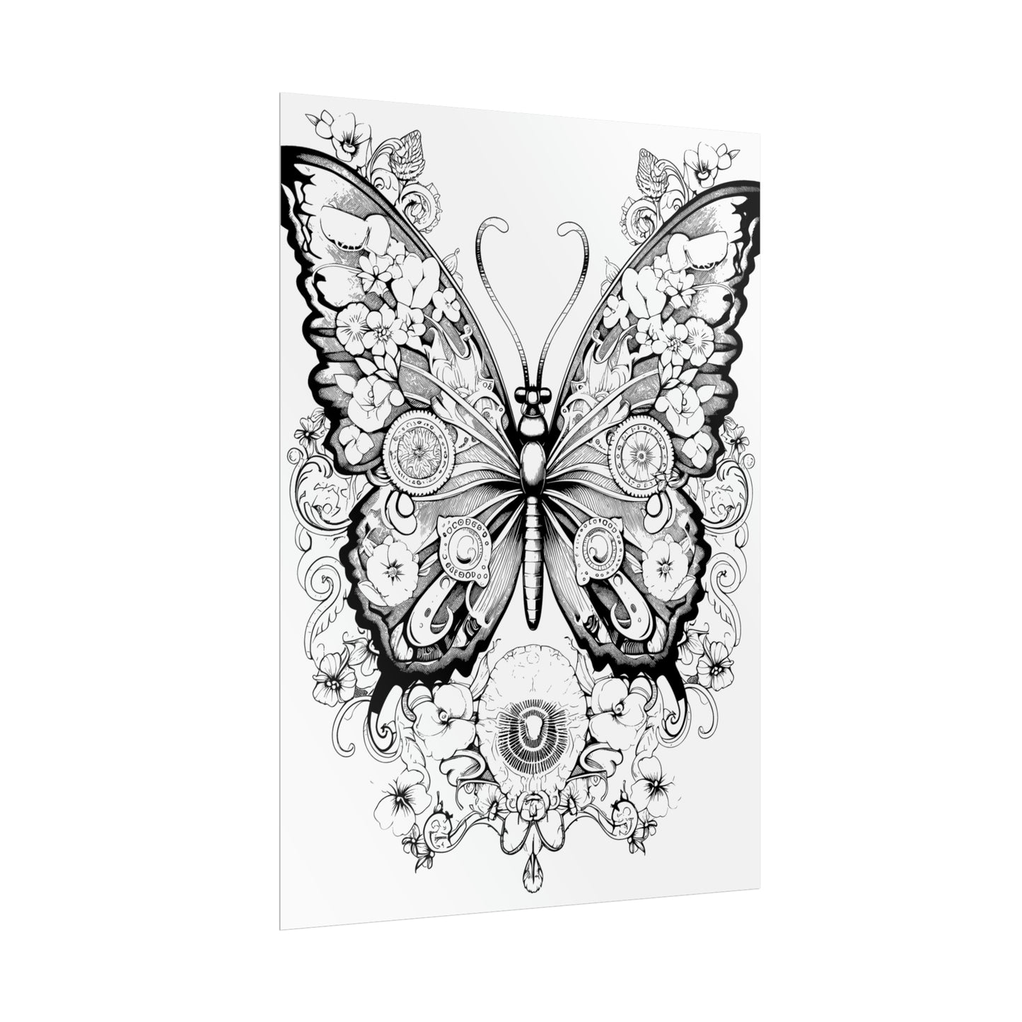 Butterfly Coloring Art Posters