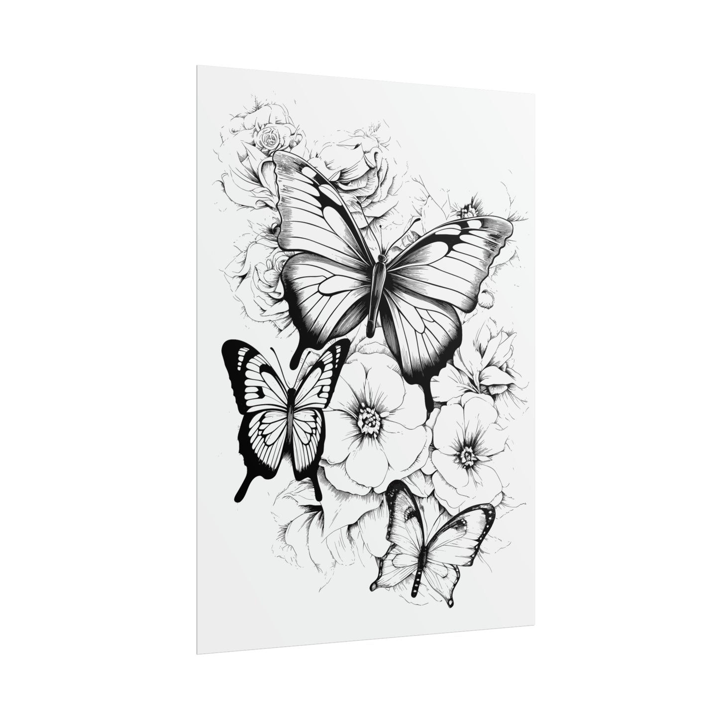 Butterfly Coloring Art Posters