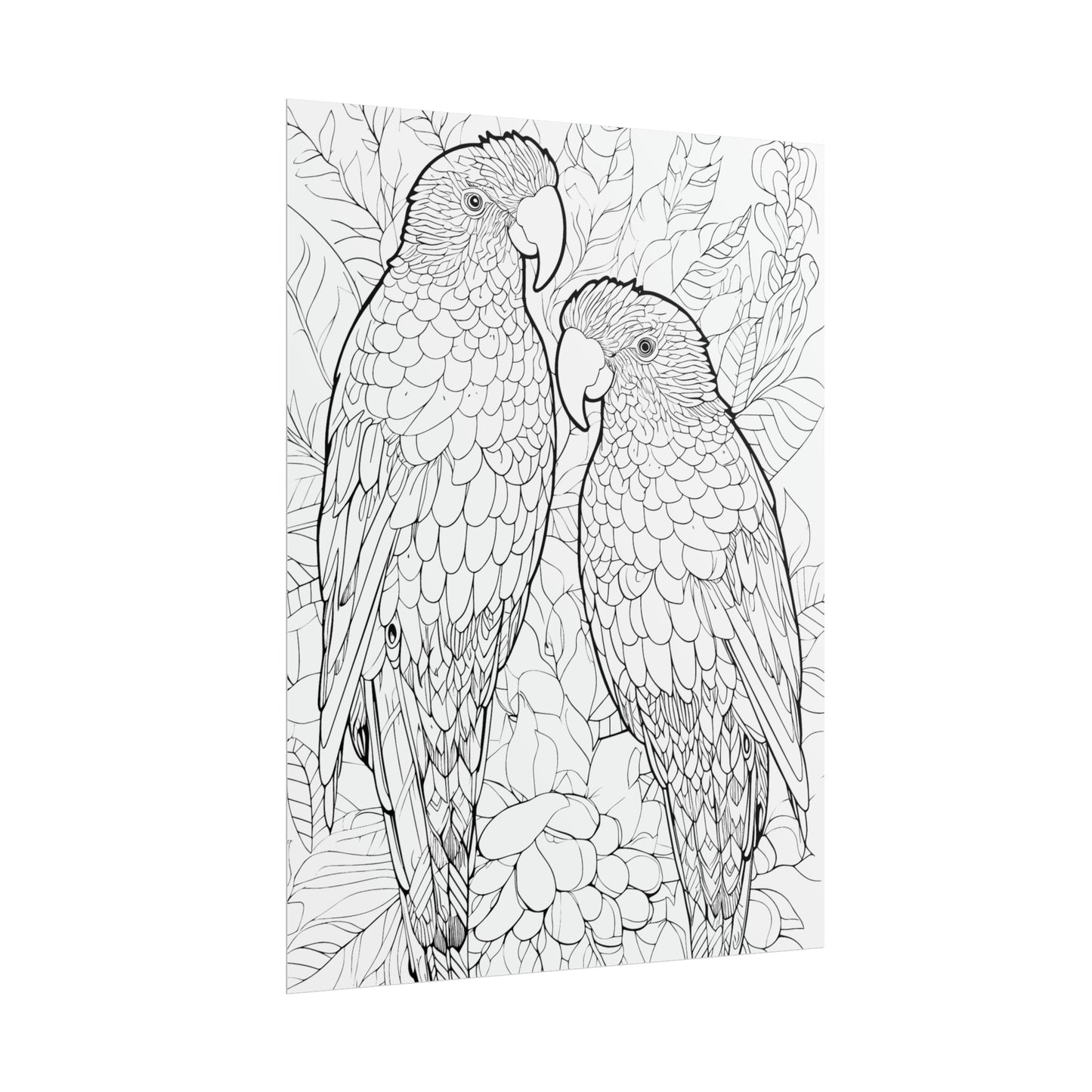 Amazon Parrots Exotic Bird Coloring Art Posters