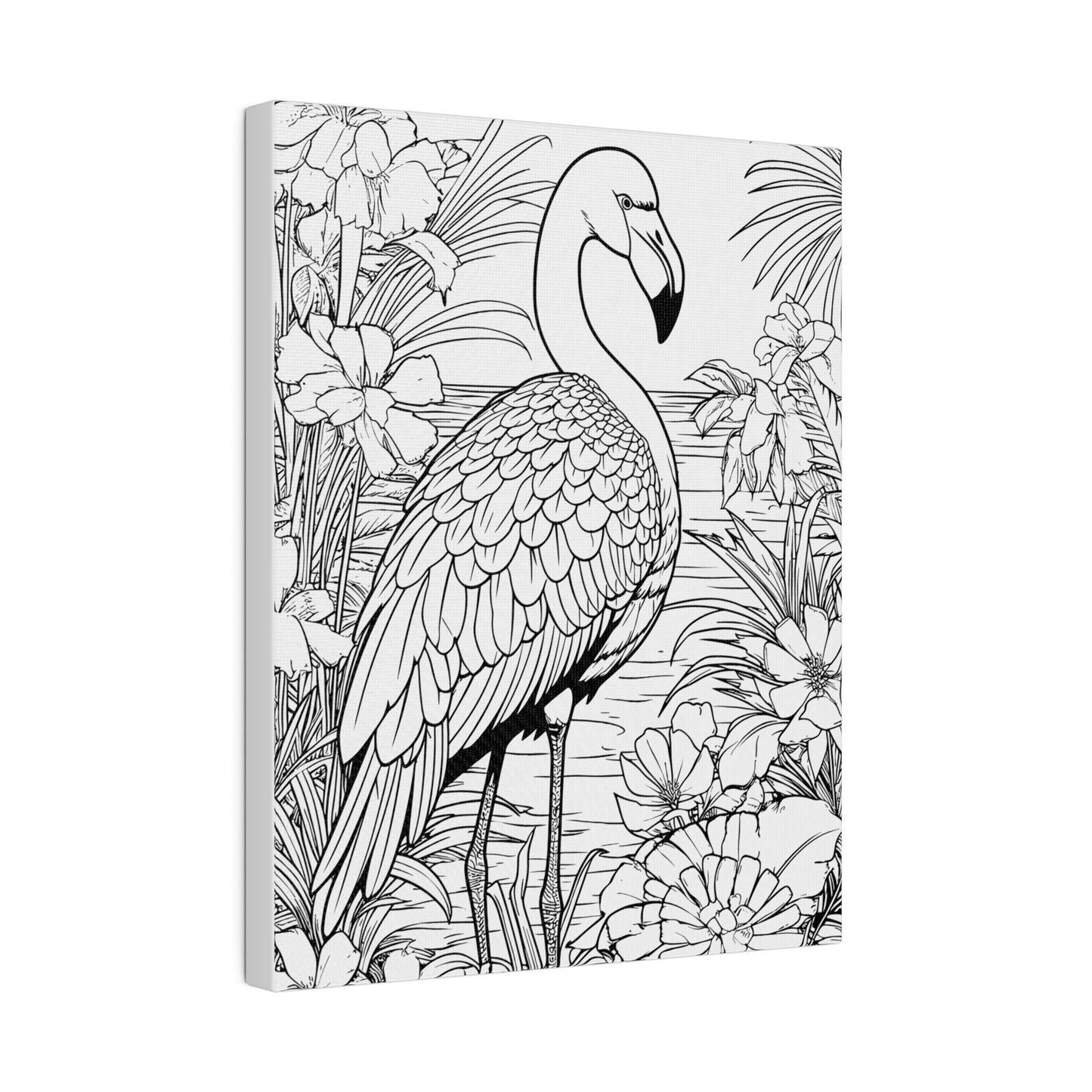 Flamingo Coloring Canvas, Stretched, 0.75"