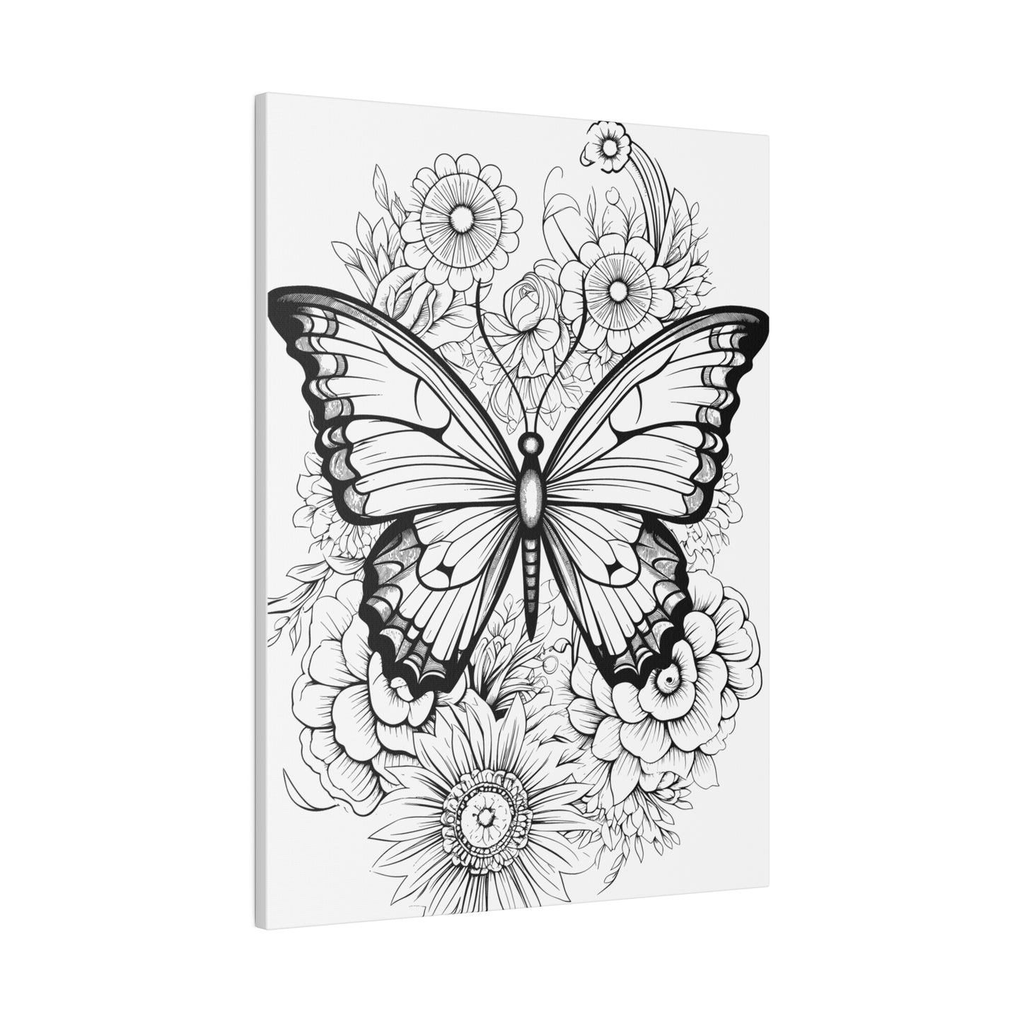 Butterfly Coloring Canvas, Stretched, 0.75"