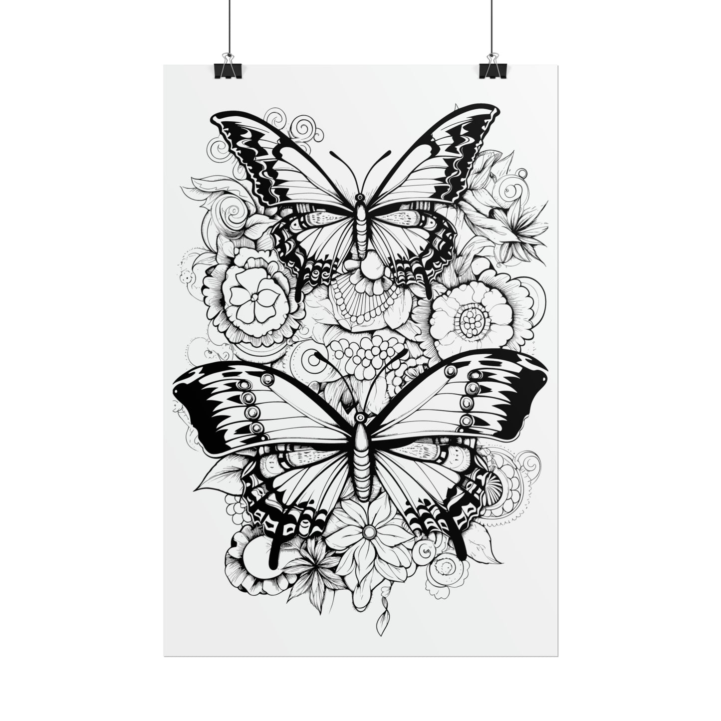 Butterfly Coloring Art Posters