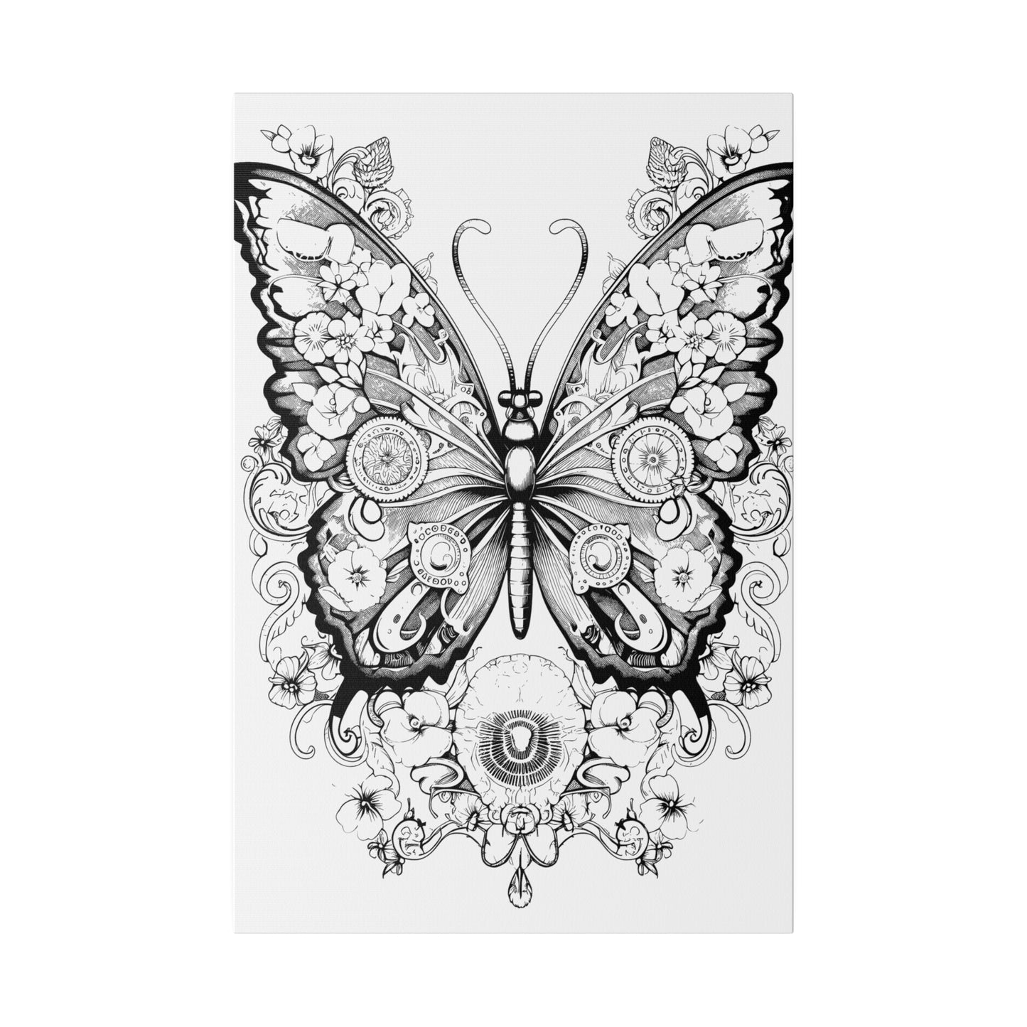 Butterfly Coloring Canvas, Stretched, 0.75"