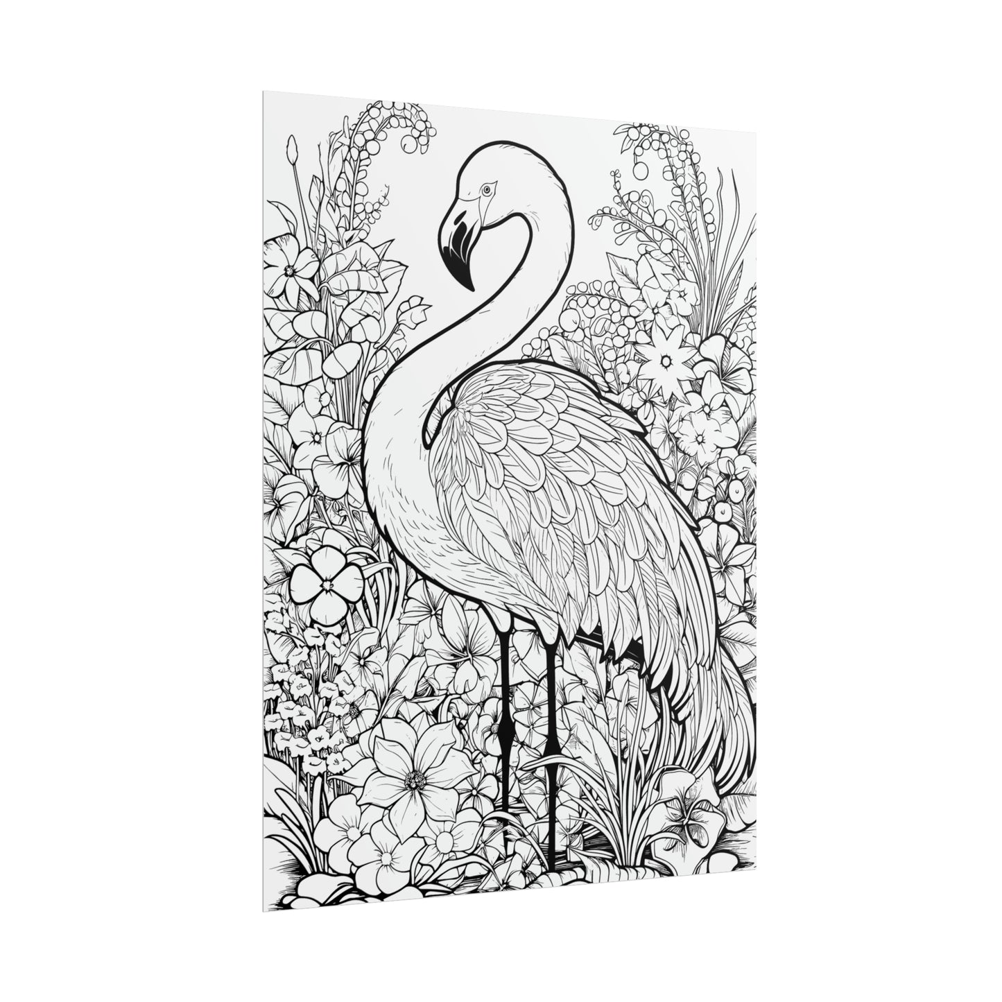 Flamingo Exotic Bird Coloring Art Posters