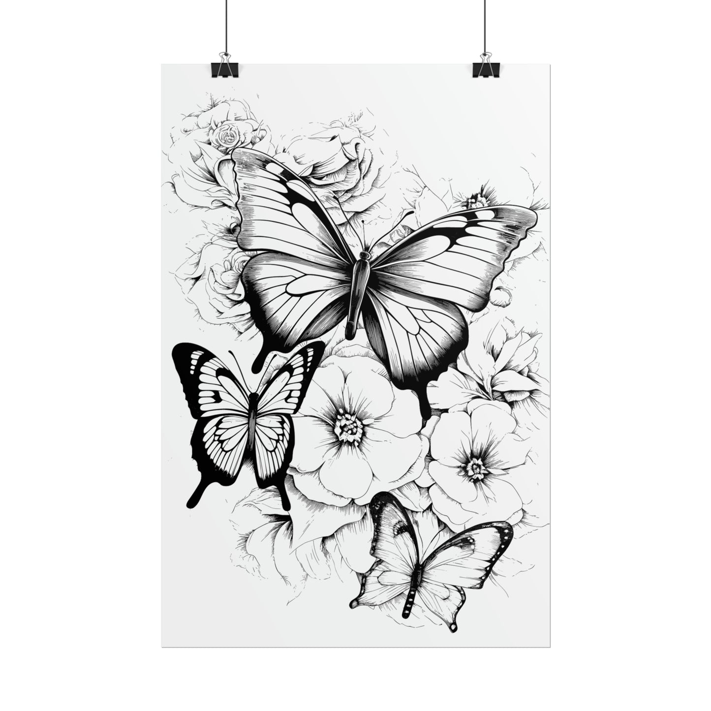 Butterfly Coloring Art Posters