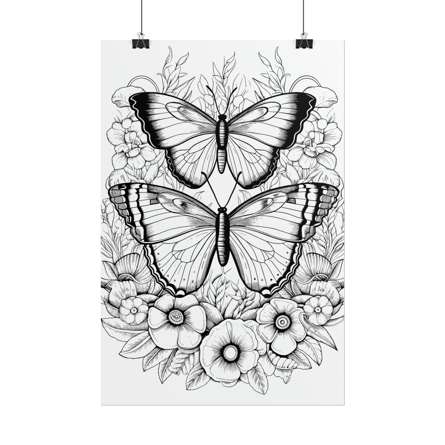 Butterfly Coloring Art Posters