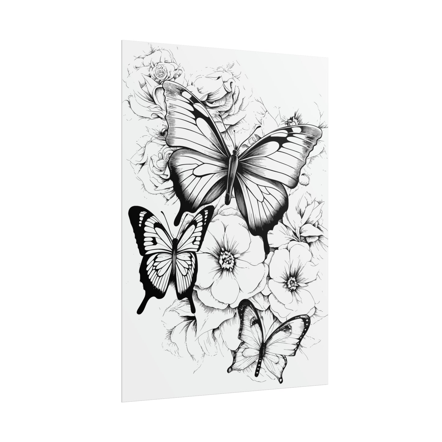 Butterfly Coloring Art Posters