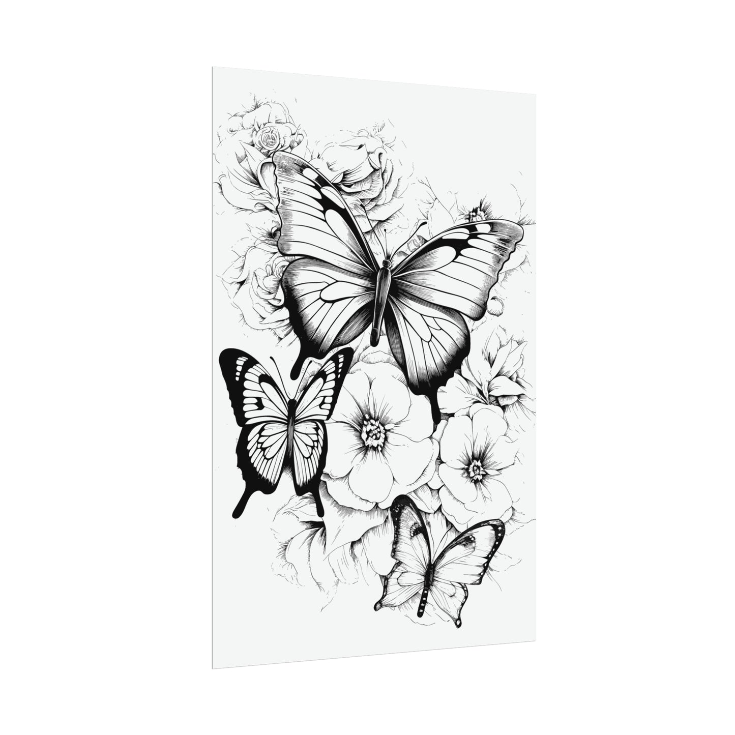 Butterfly Coloring Art Posters