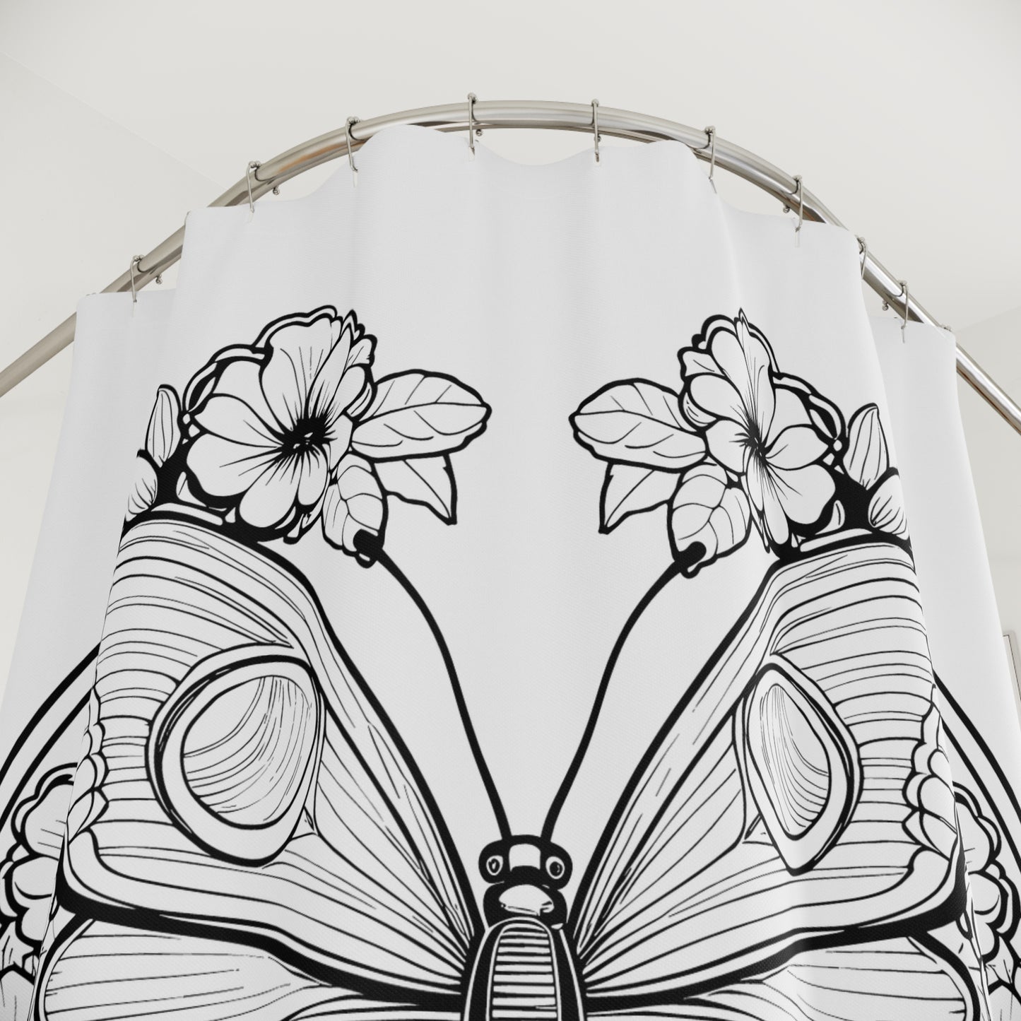 Butterfly Pen & Ink Art Shower Curtain