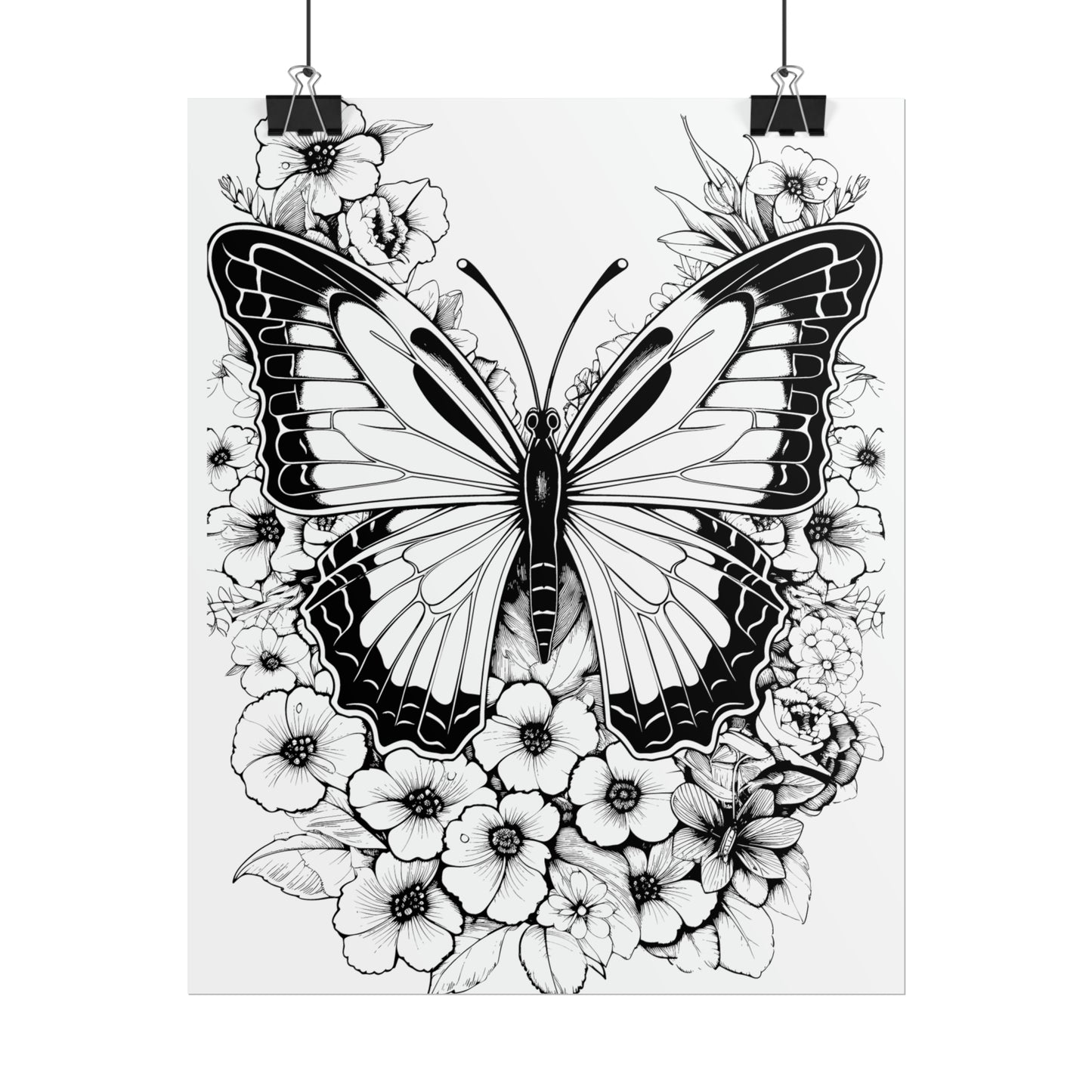 Butterfly Coloring Art Posters