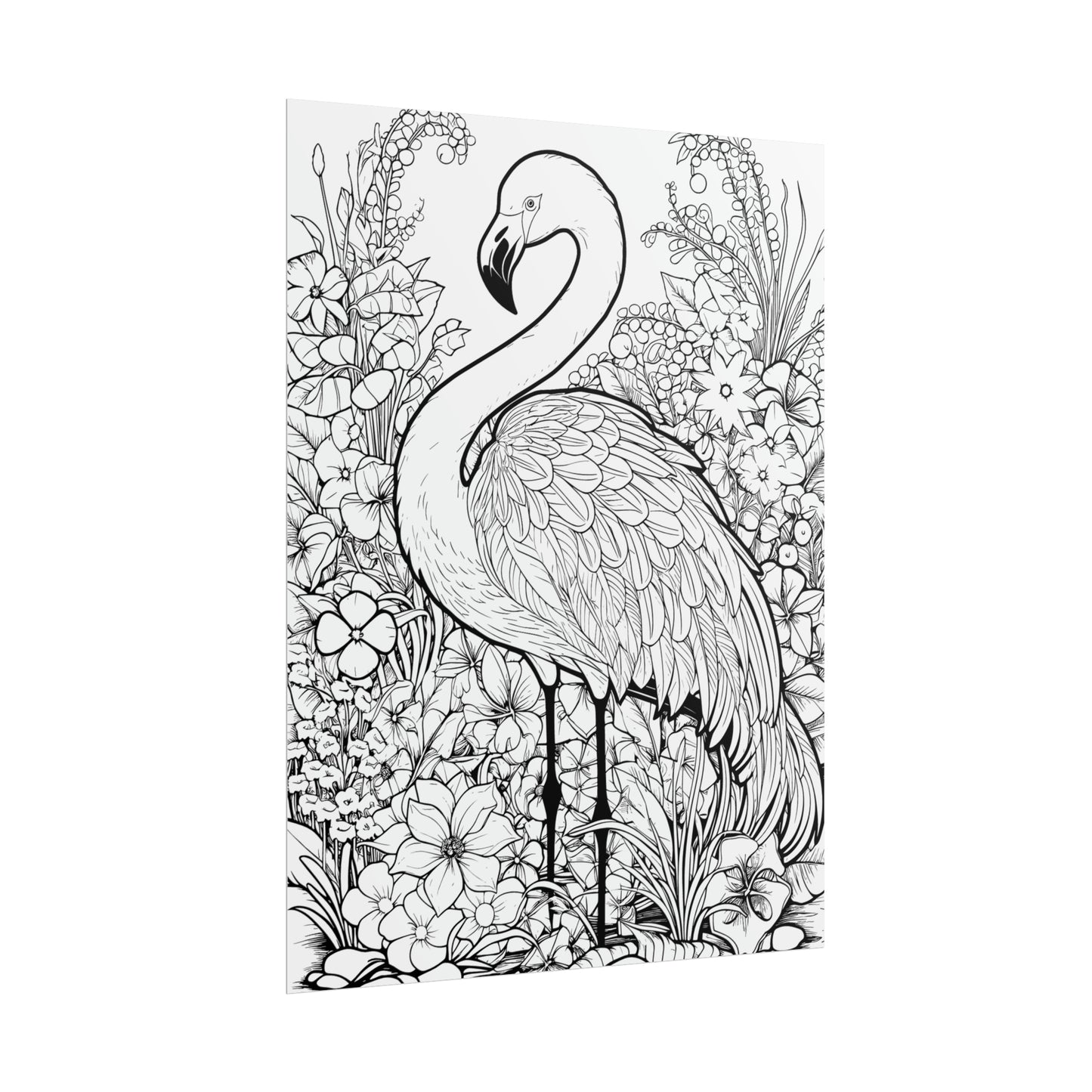 Flamingo Exotic Bird Coloring Art Posters