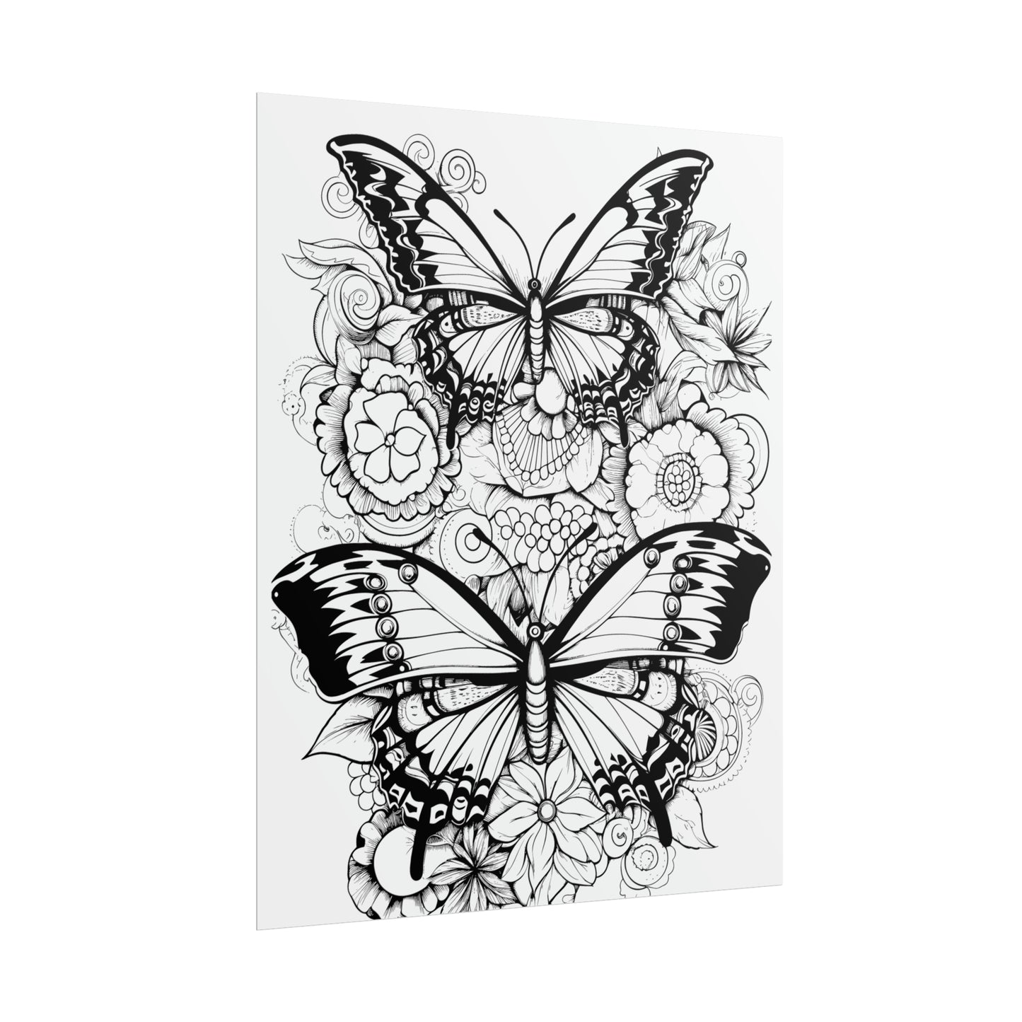 Butterfly Coloring Art Posters