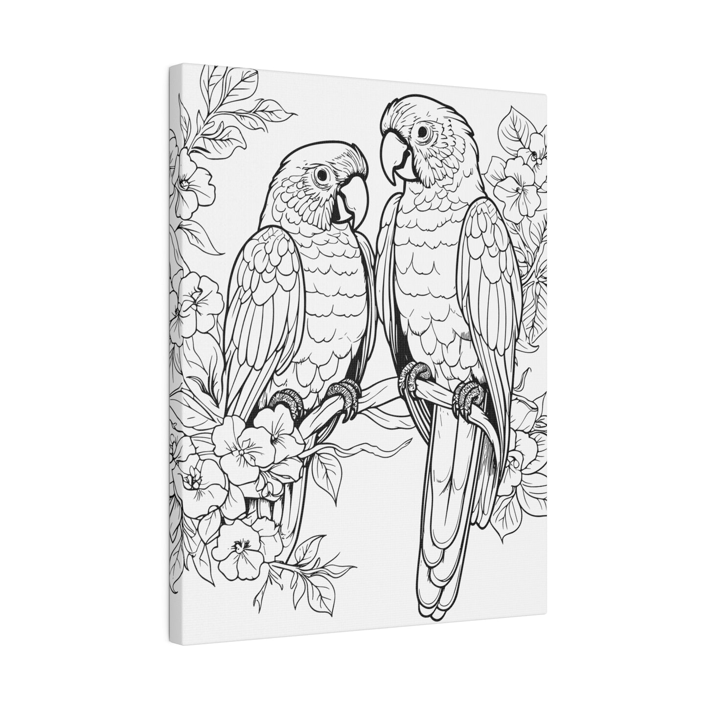 Lovebirds Coloring Canvas, Stretched, 0.75"